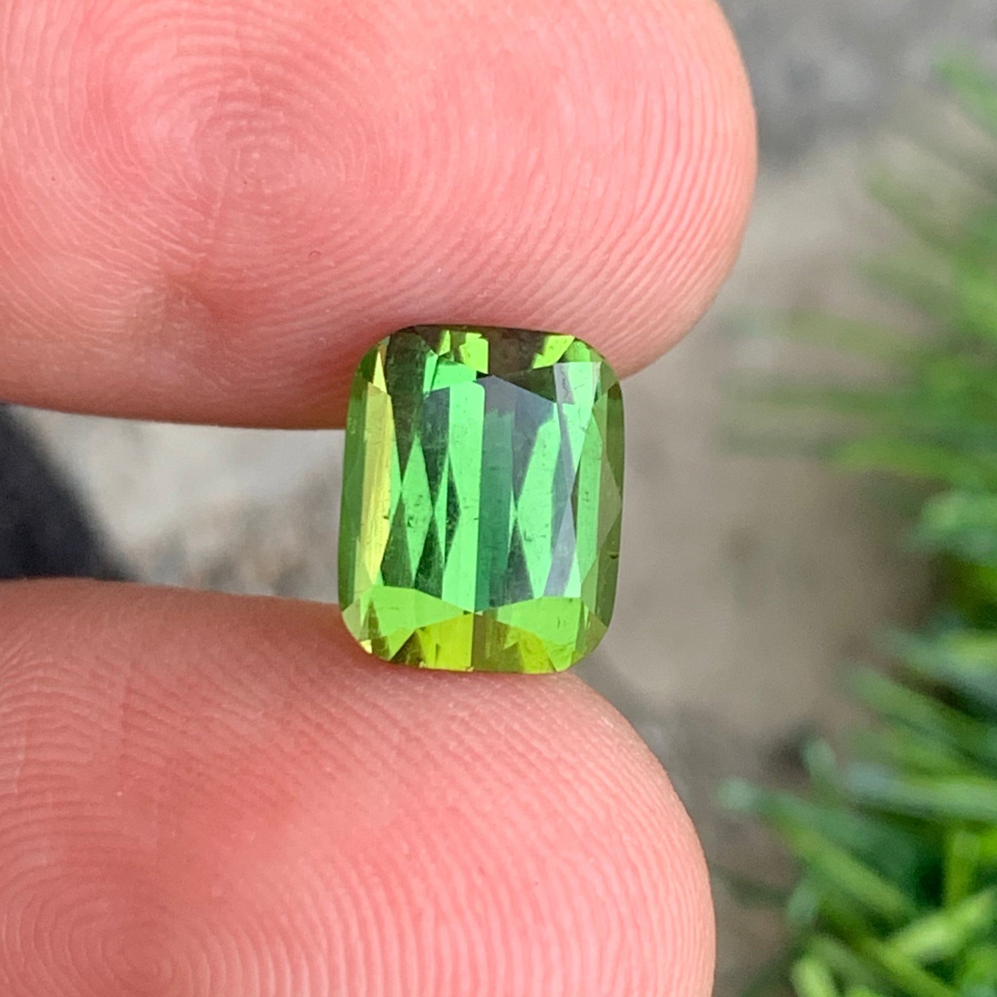 Loose Cushion Cut Tourmaline Gemstone – Greenish Yellow Hue