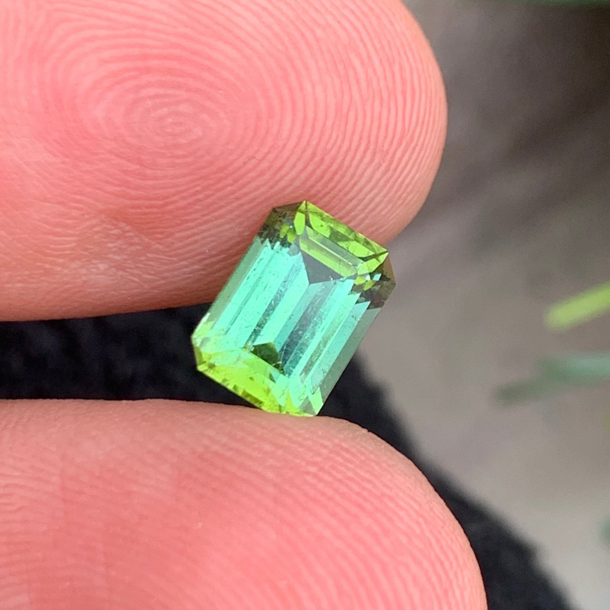 Loose Emerald Cut Yellow Green Tourmaline Gemstone