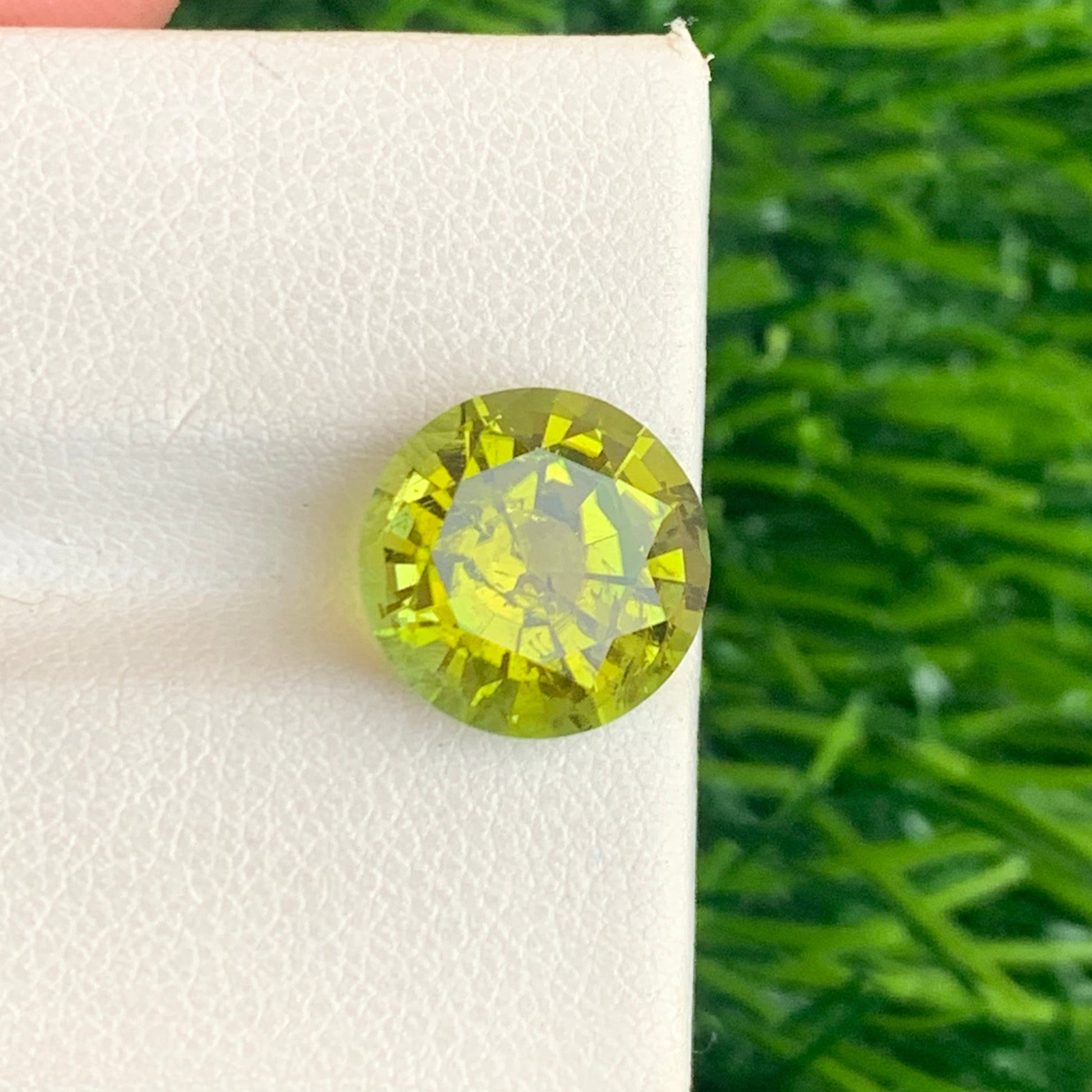 Loose Greenish Yellow Tourmaline Round Cut Gemstone