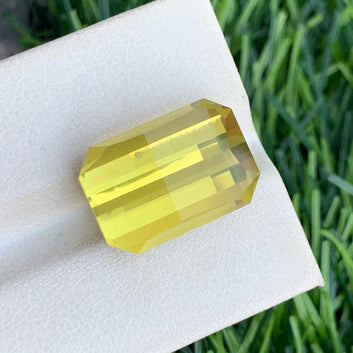 14.25 Carats Lemon Quartz from Brazil, Yellow Gemstone-Pixel Shape