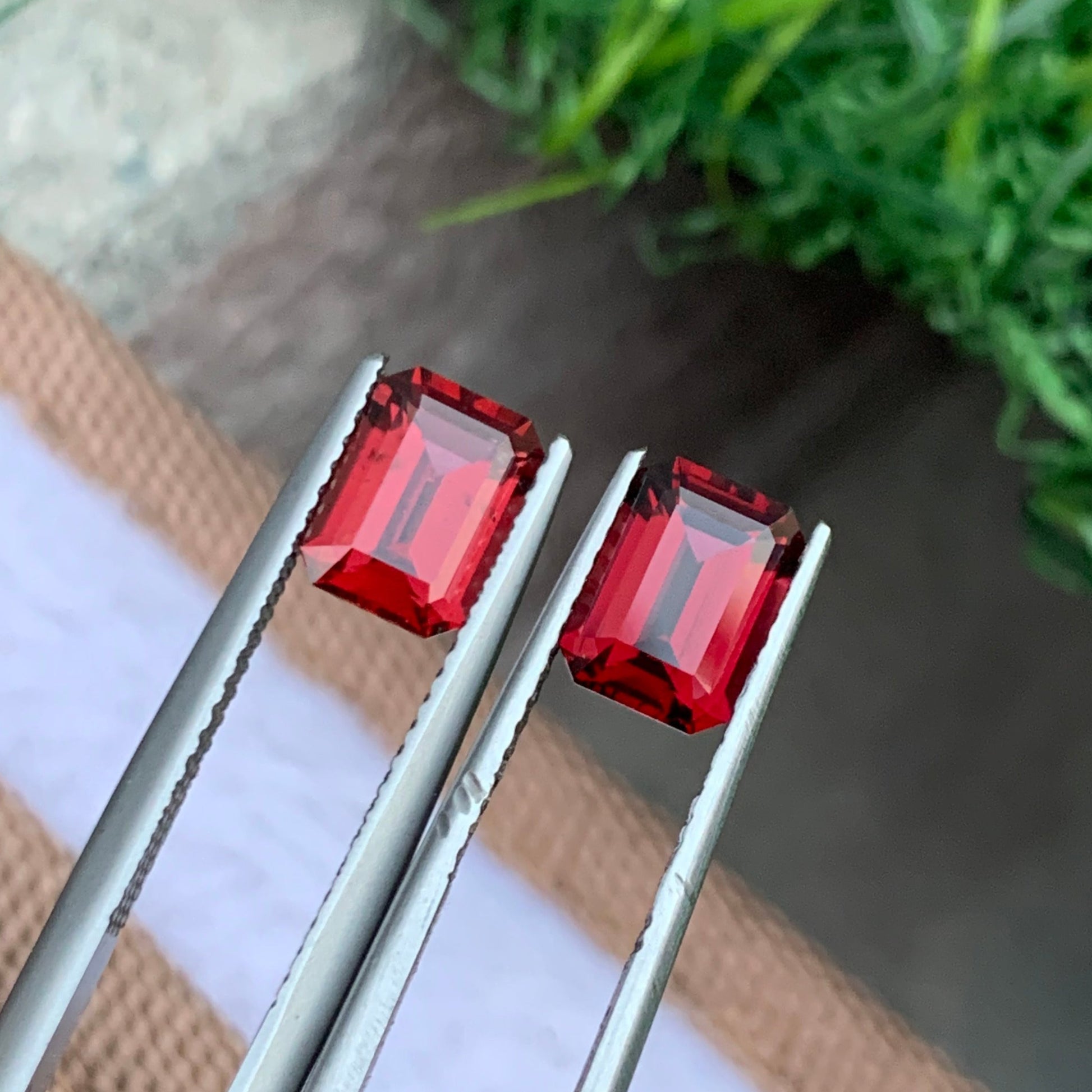 Loose Rhodolite Garnet Pair Madagascar