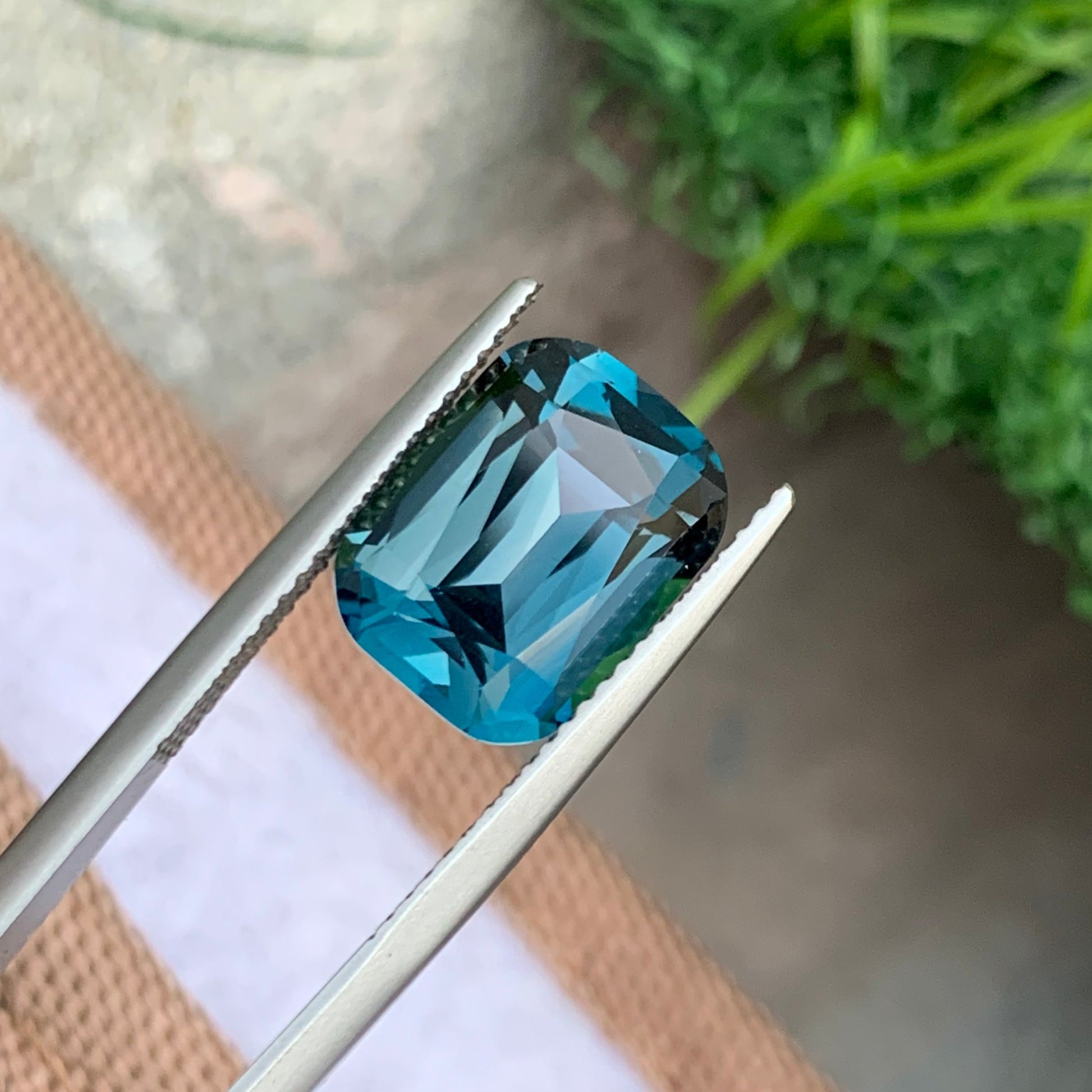 Loupe Clean Blue Topaz Cushion Cut Gemstone from Africa