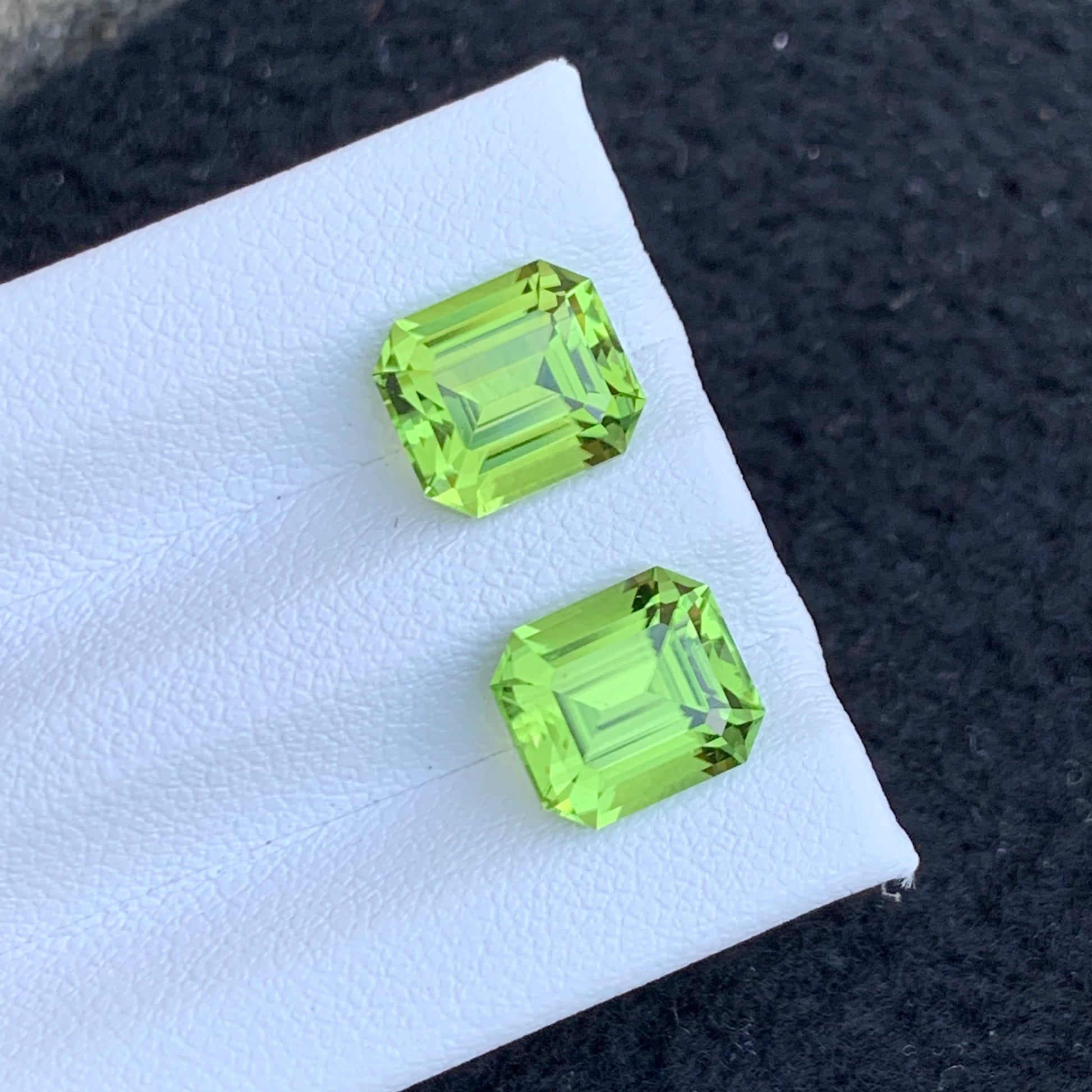 Matching Green Peridot Gems for Earrings – Side Angle