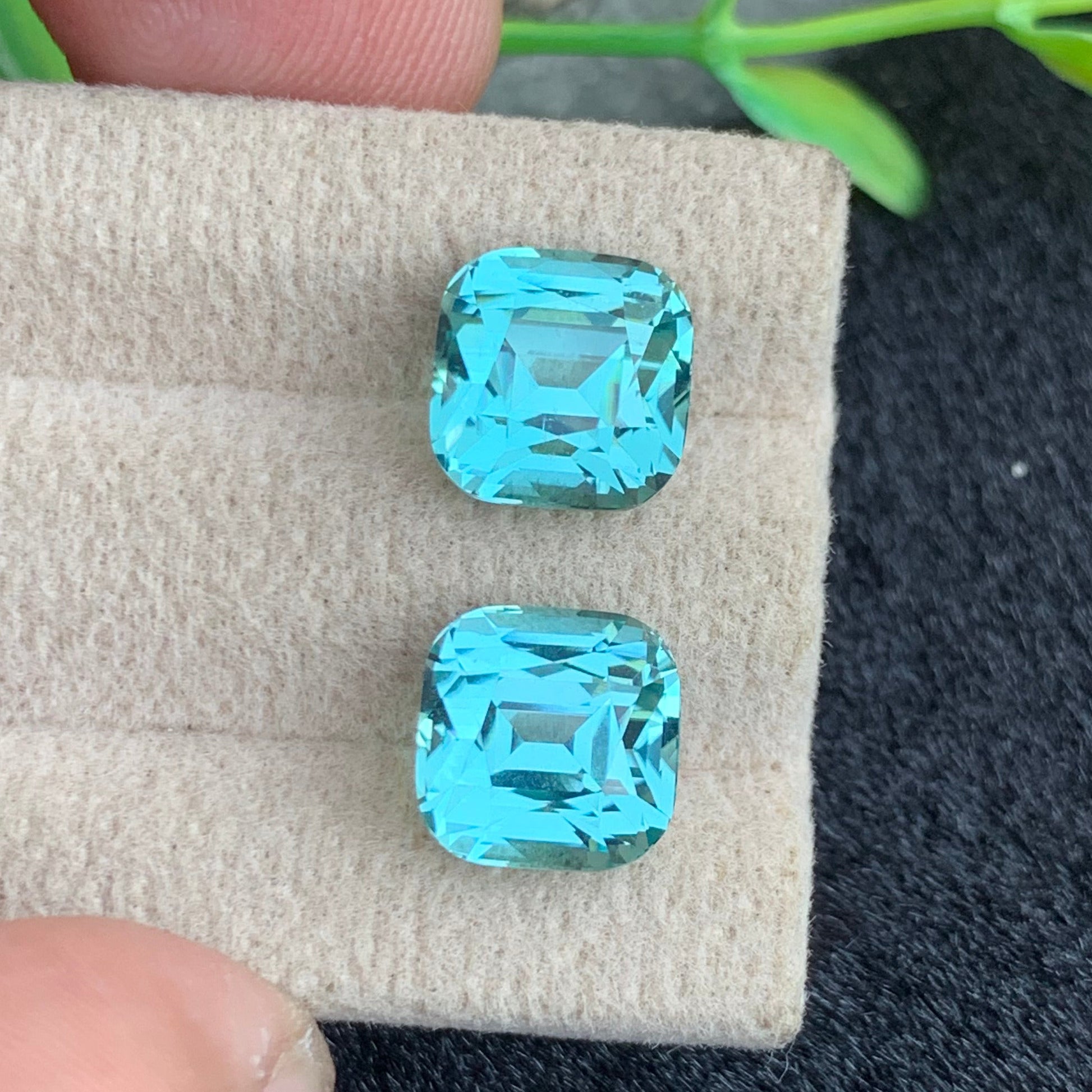 Natural Afghan Greenish Seafoam Tourmaline pair for luxury earrings
Cushion cut Greenish Seafoam Tourmaline pair with ocean blue green color