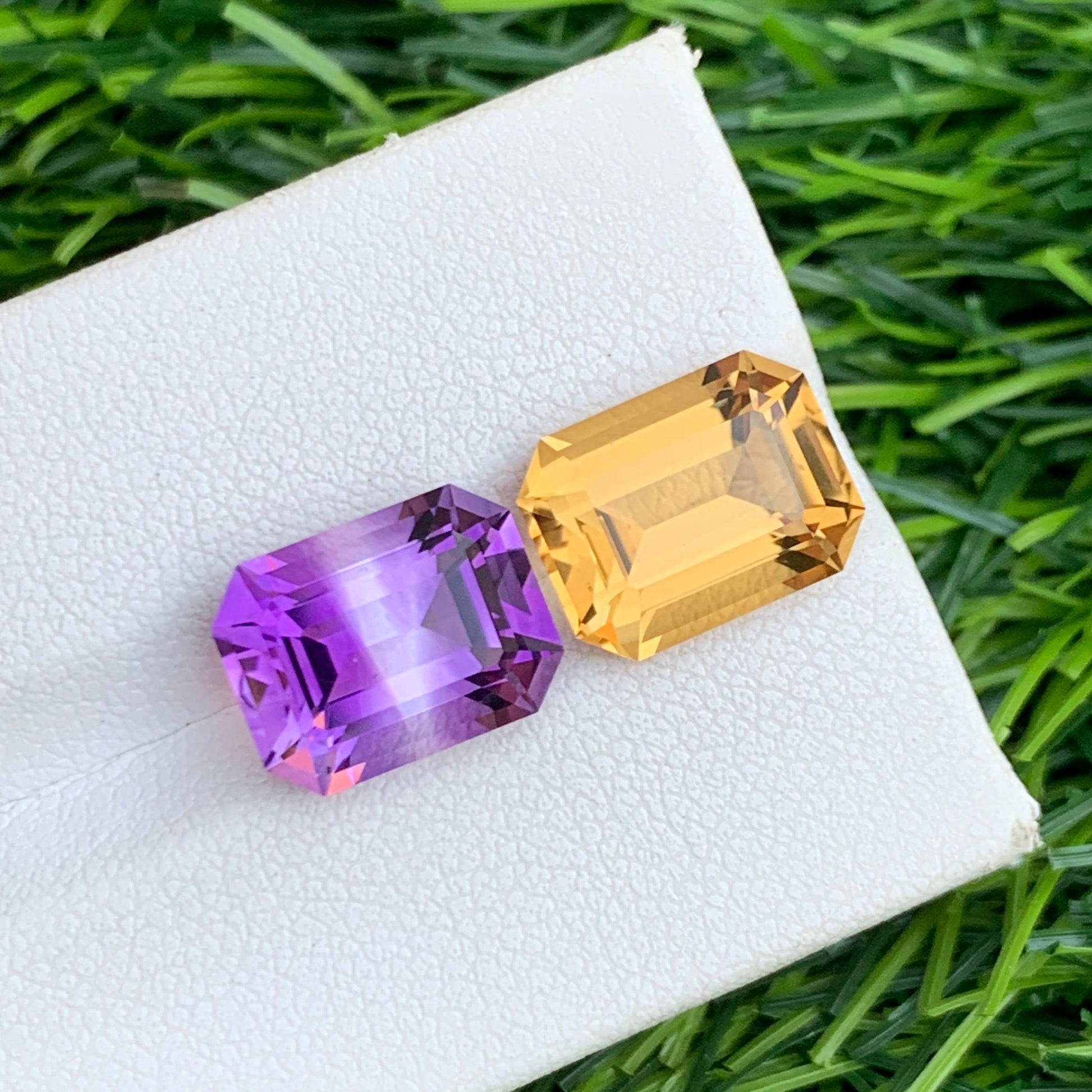 citrine amethyst Pair
Natural Amethyst Citrine Gemstone Pair for Jewelry – 9.05 Carats