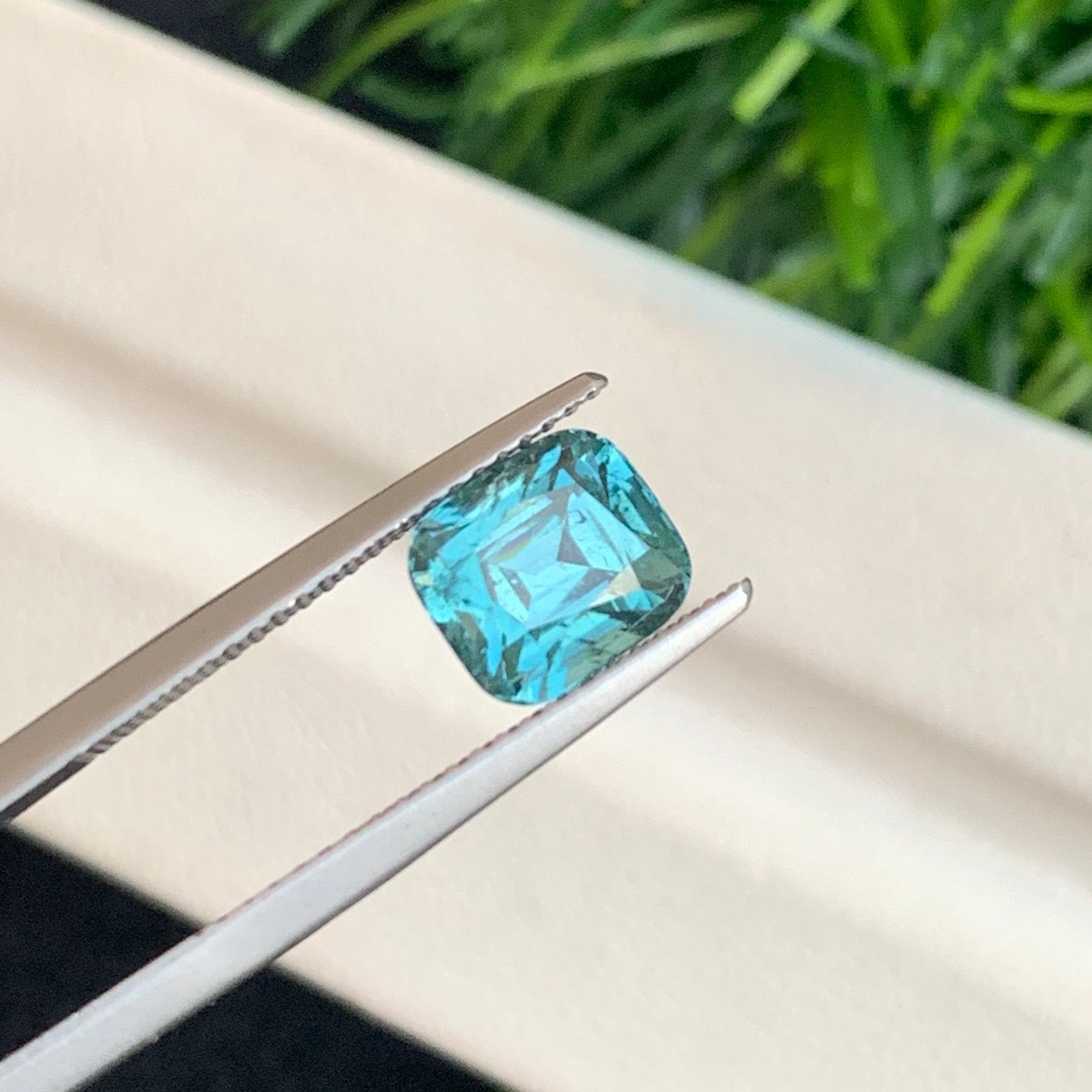 Natural Blue Tourmaline Cushion Cut 2.35 Carats