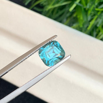 Natural Blue Tourmaline Cushion Cut 2.35 Carats