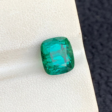 Natural Bluish Green Tourmaline 3.75 Carats Cushion Cut from Afghanistan