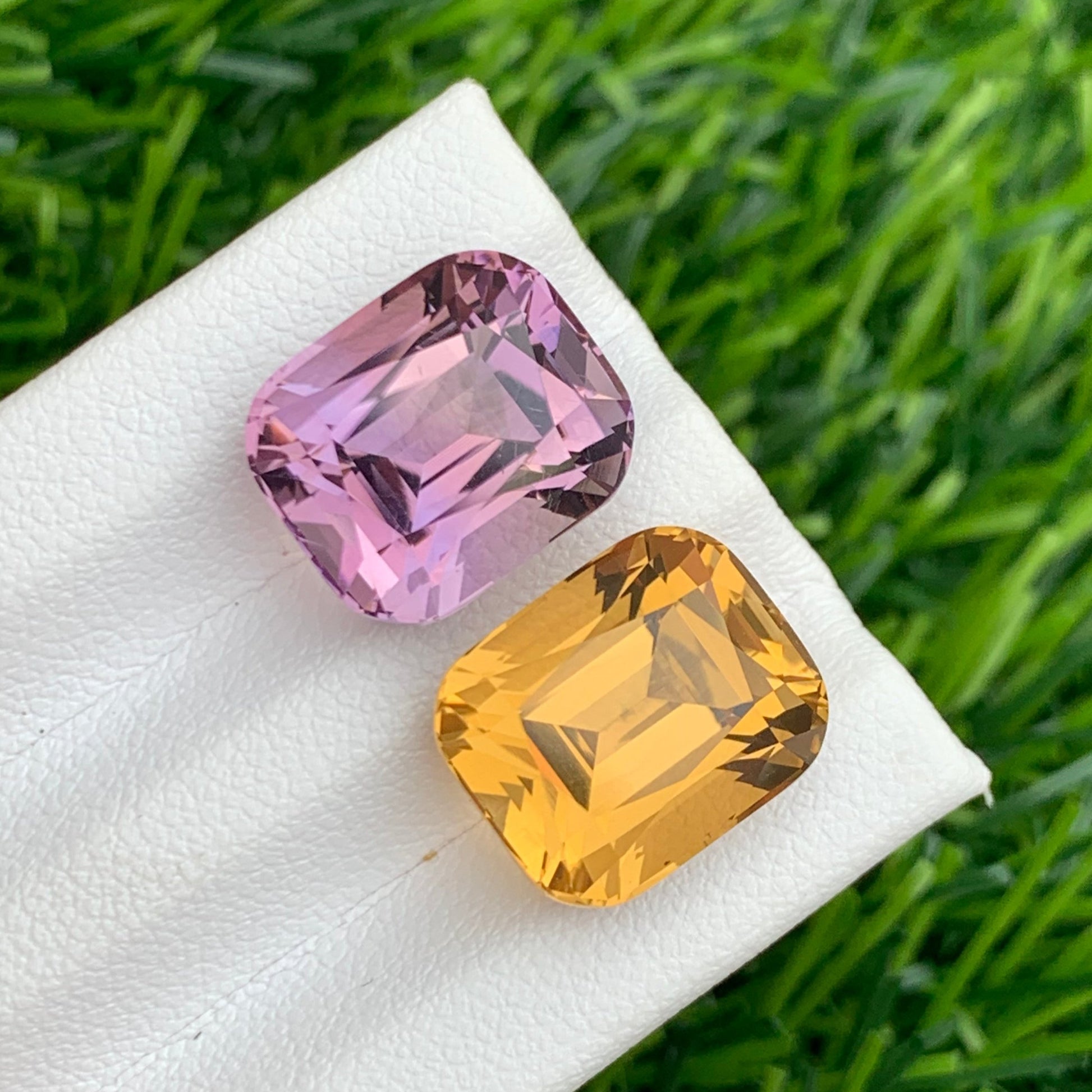 Natural Cushion-Cut Amethyst Citrine Gemstones from Brazil