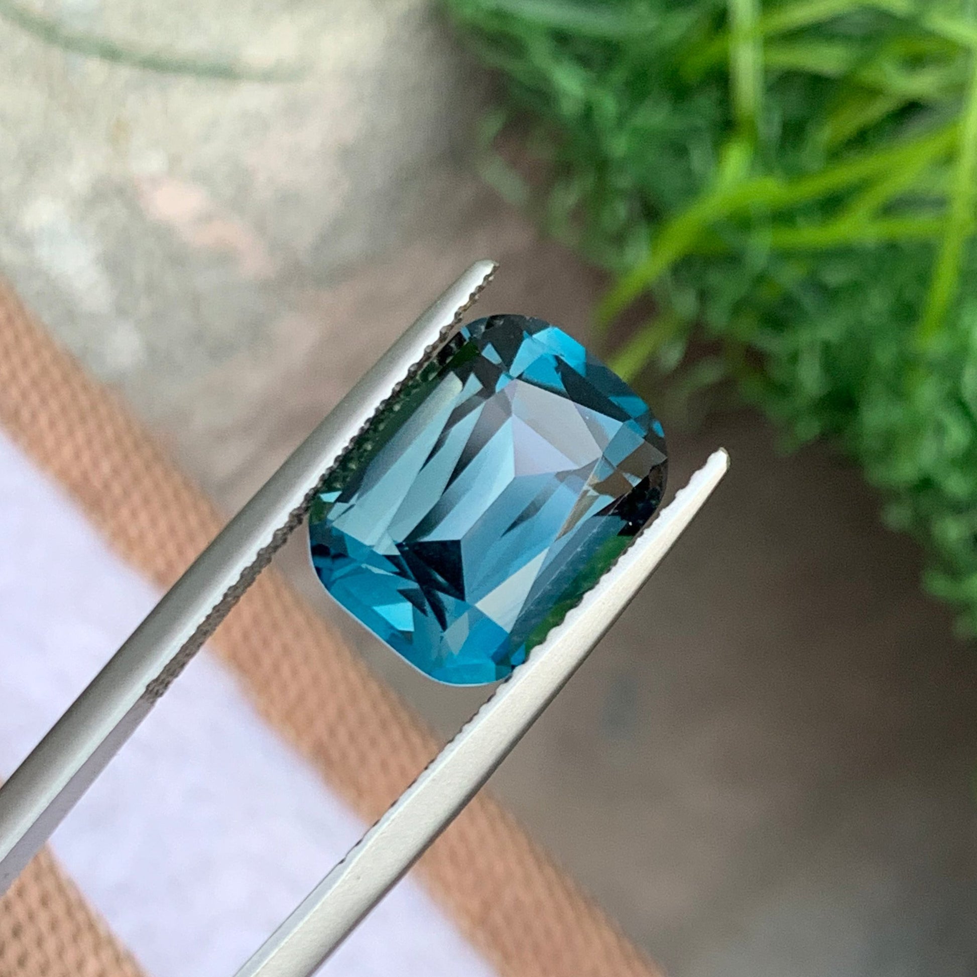 Natural Cushion Shape London Blue Topaz 6.50 Carats
