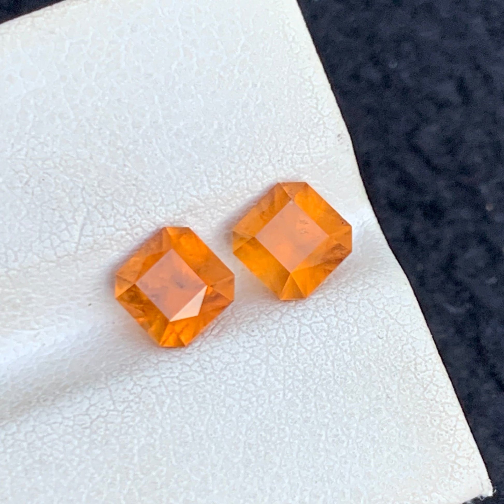 Natural Hessonite Garnet Earrings Stones Loose Pair