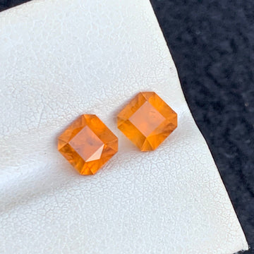 Natural Hessonite Garnet Earrings Stones Loose Pair