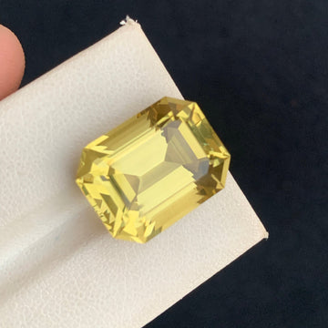 Natural Lemon Quartz 16.65 Carats Emerald Cut