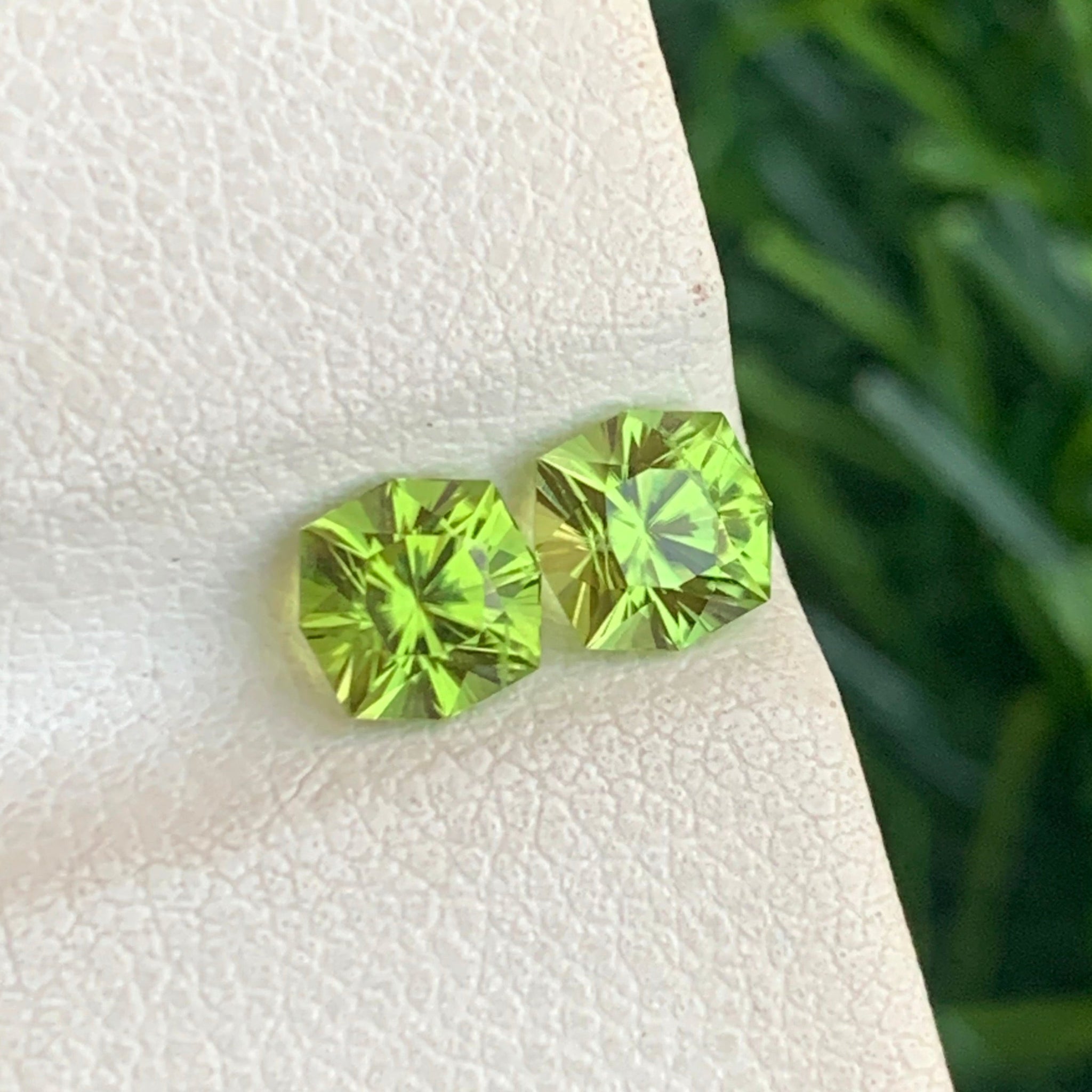 Natural Peridot Pair 1.15 Carats Fancy Cut