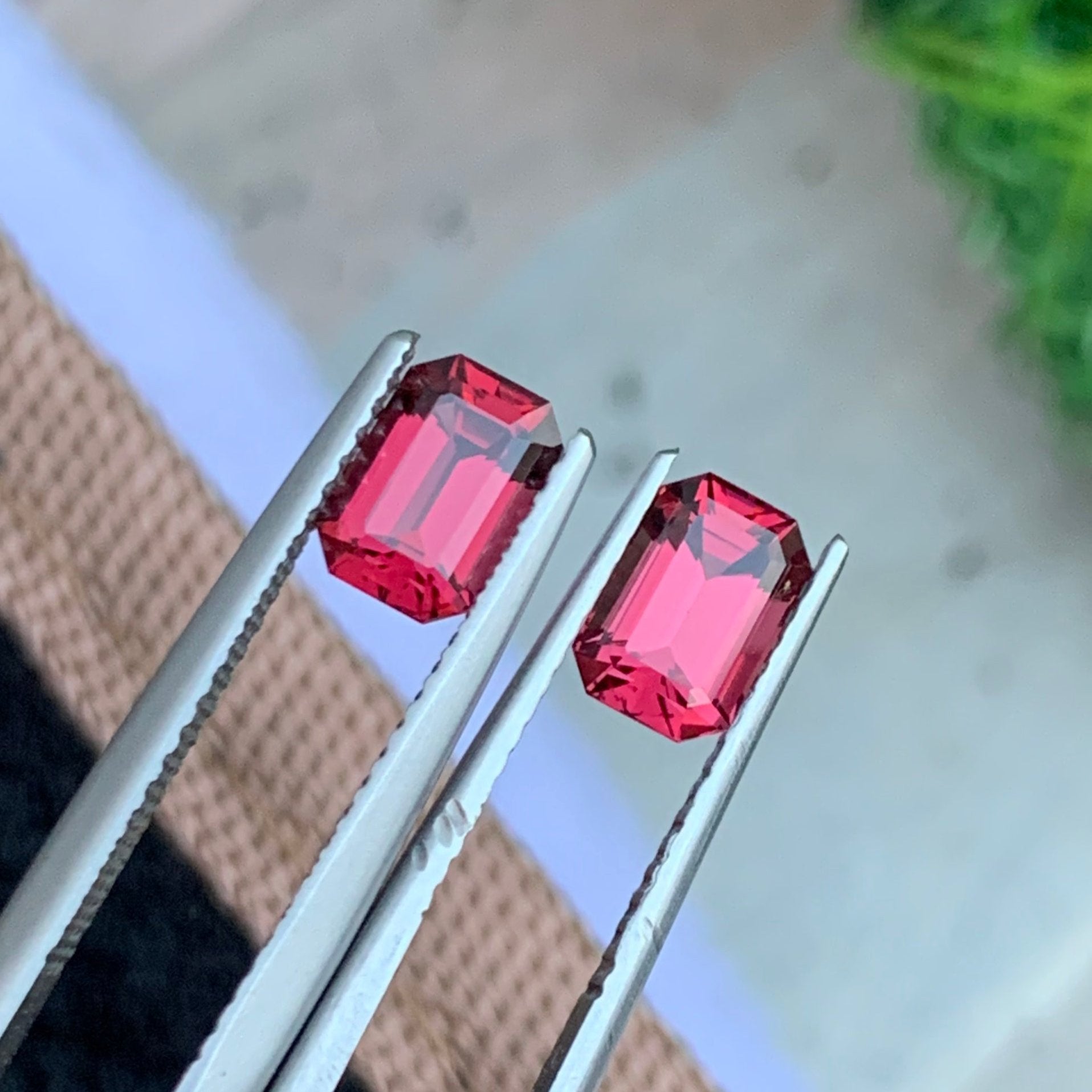 Natural Pink Garnet Gemstones for Earrings