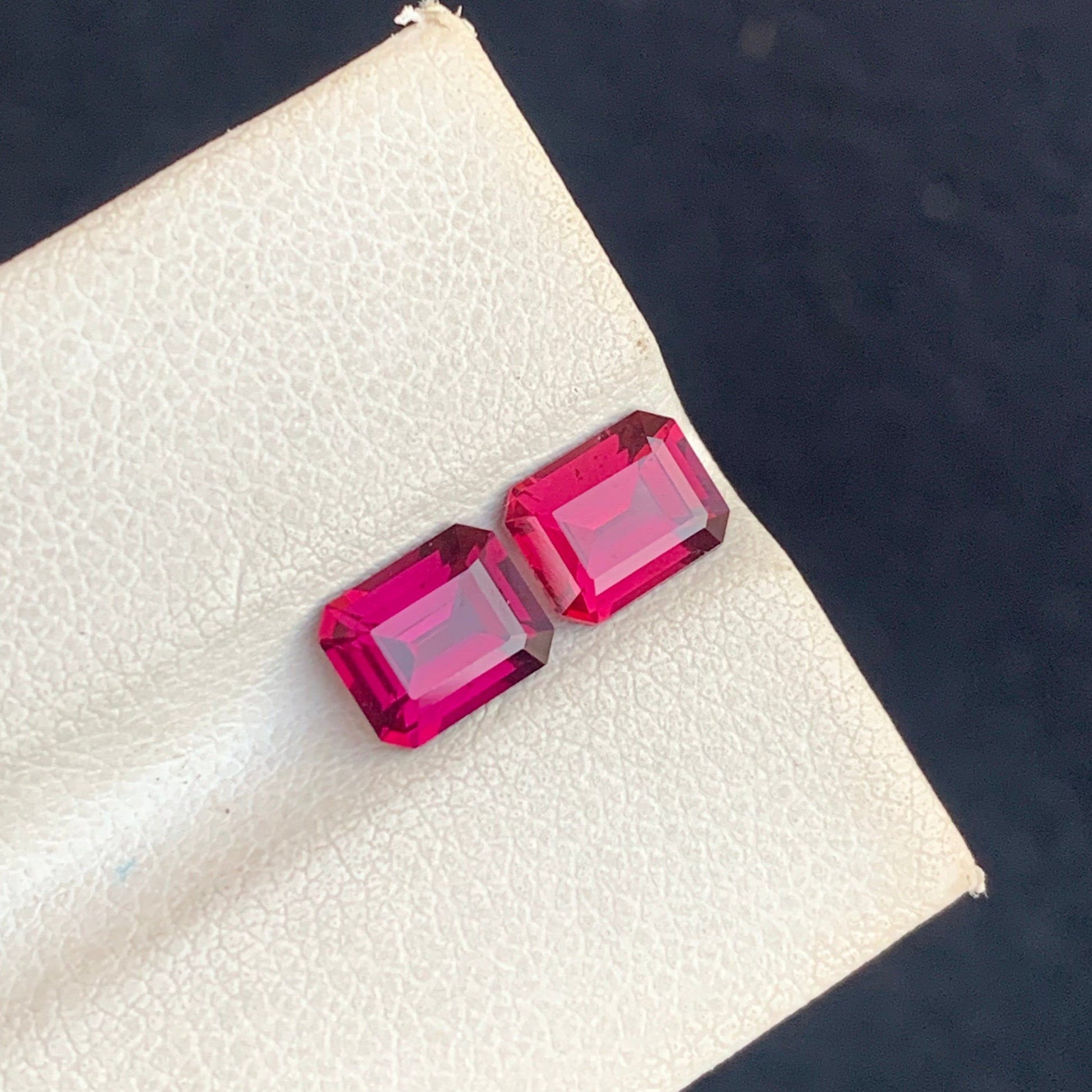 Natural Pink Garnet Jewelry Stones Pair