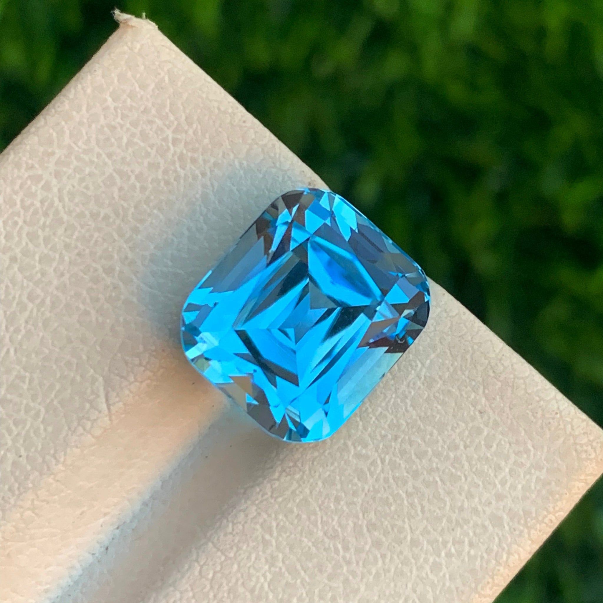 Natural Swiss Blue Topaz Cushion Cut Gemstone 8.55 Carats