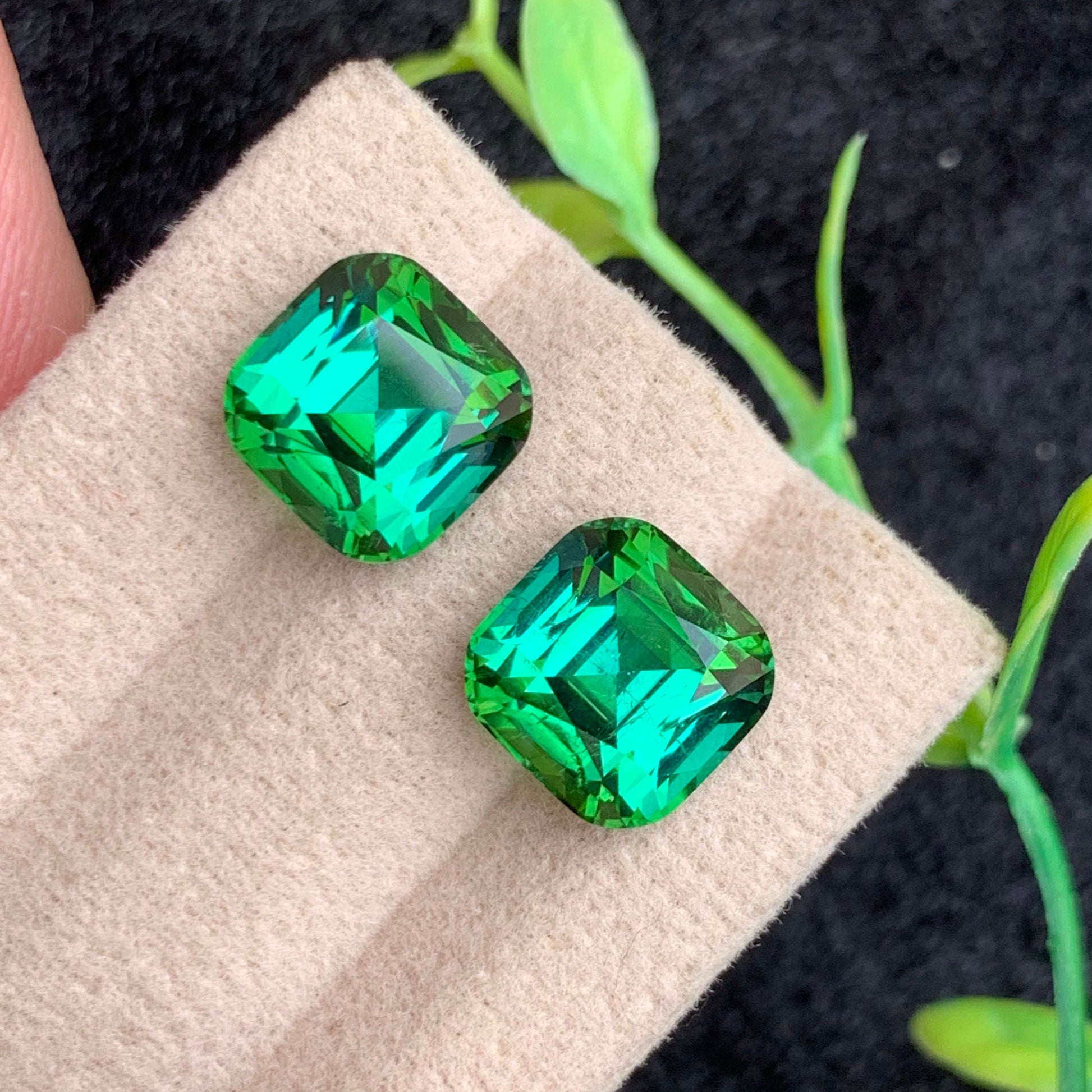 Natural Tourmaline Pair from Afghanistan
Dazzling Bluish Green Tourmaline Cushion Cut