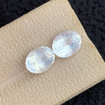 Milky Quartz gemsto
Natural White Milky Quartz Pair 6.35 Carats Oval Cut Gemstones
Oval Cut White Milky Quartz Pair from Pakistan