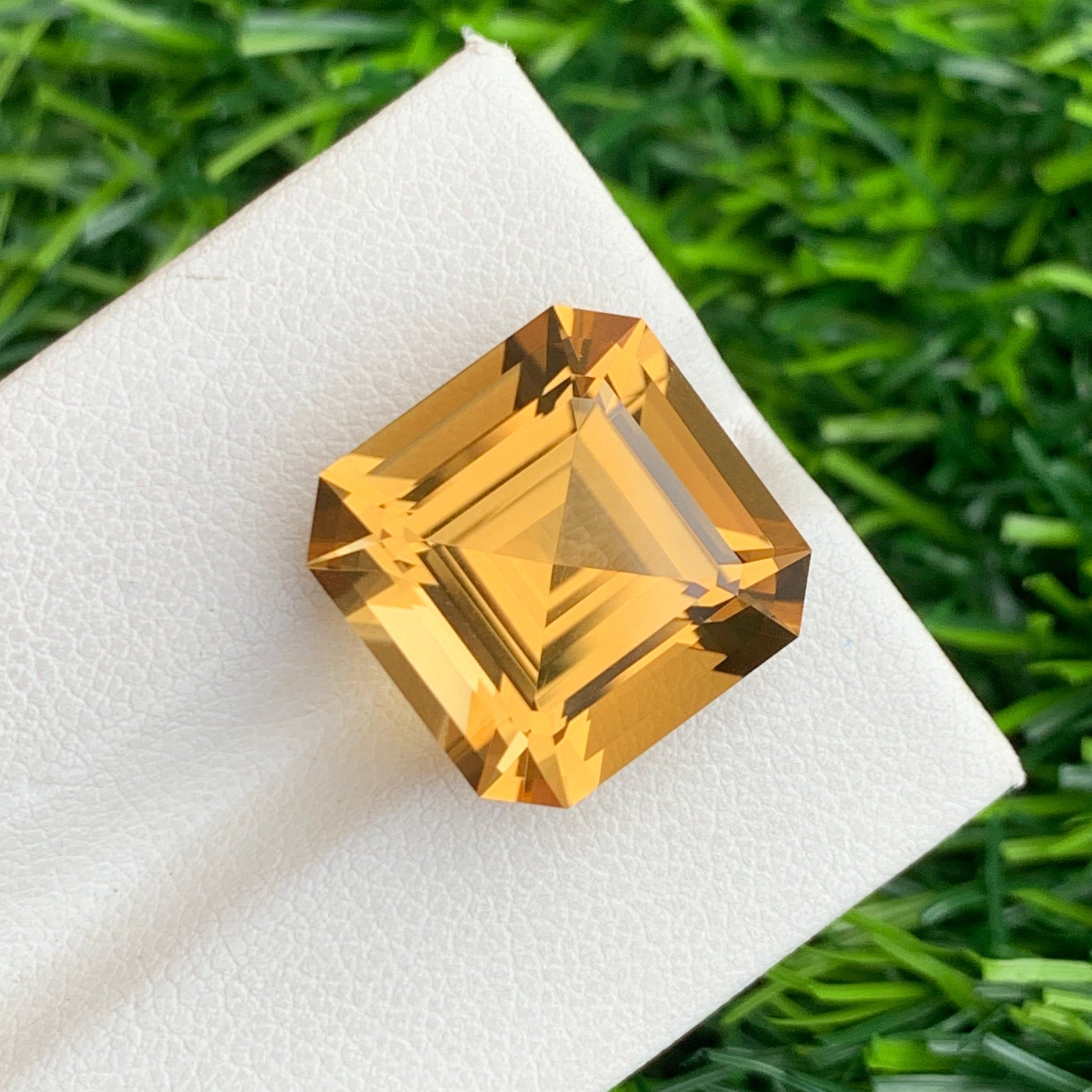 Natural Yellow Citrine Gemstone from Brazil – Top Angle