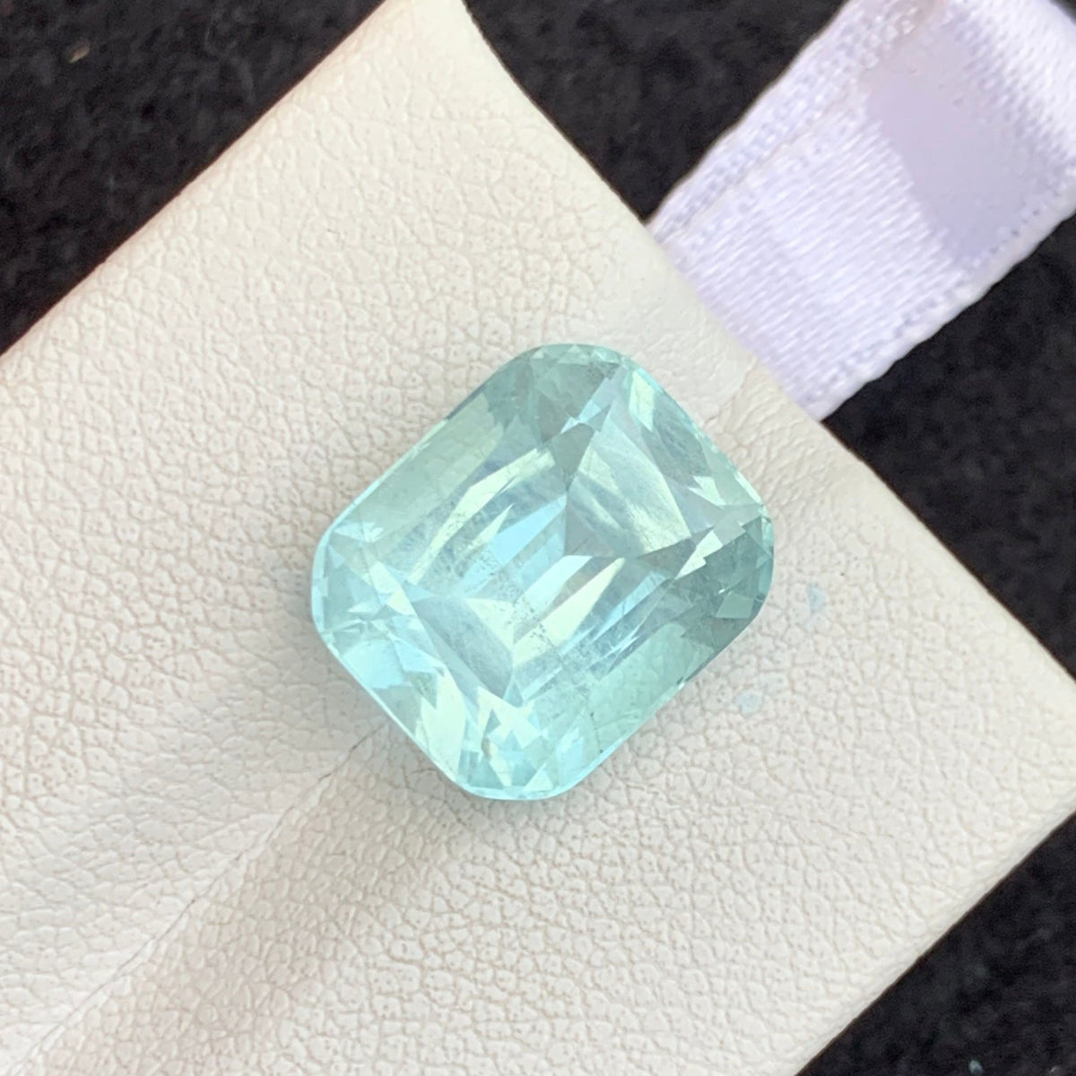 Aquamarine Gemstone
Aquamarine Gemstone jewelry
Natural aquamarine 7.55 carat cushion cut gemstone
Aquamarine from Pakistan, top view