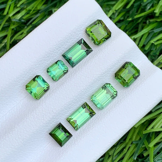 5.70 Carats Mixed Shape Green Tourmaline Lot – Natural Afghan Gemstones for Jewelry | Onestep Gems