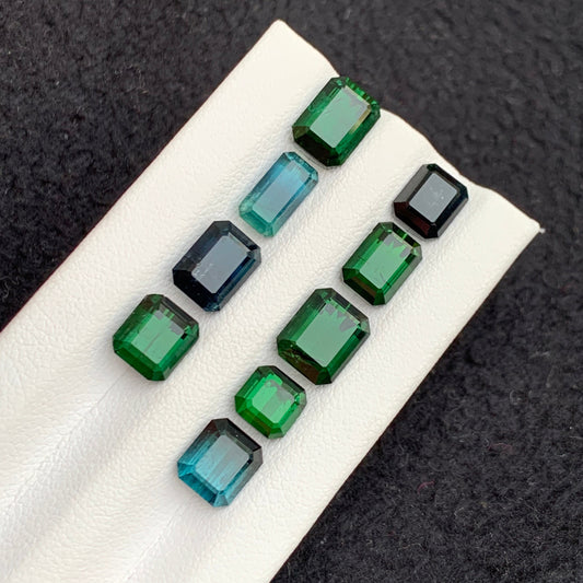 Natural Tourmaline Lot 17.40 Carats – Mixed Color Emerald Cut Stones for Fine Jewellery