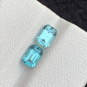Neon Blue Tourmaline
Neon Blue Tourmaline jewelry
Neon Blue Tourmaline Pair 1.40 carats emerald cut gemstones
Natural Afghan neon blue tourmaline pair