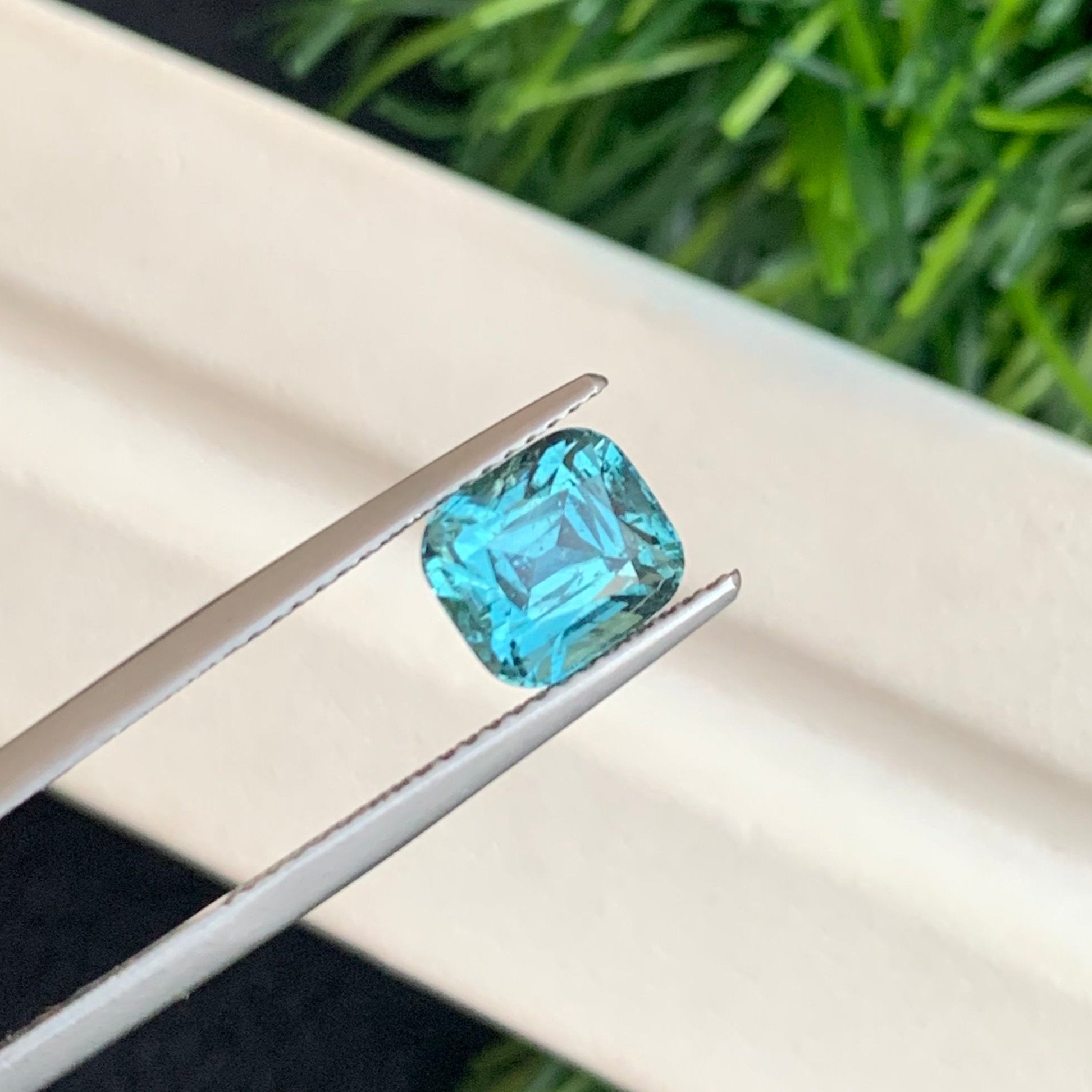 OneStep Gems Blue Tourmaline Cushion Cut