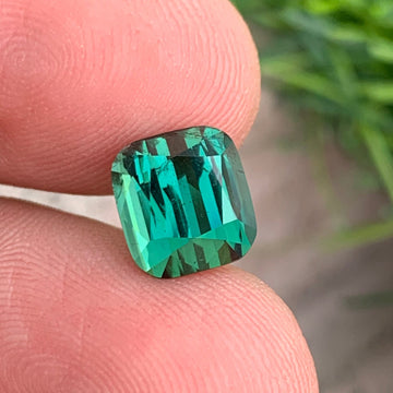 Onestep Gems 3.30 Carat Green Tourmaline Cushion Cut Loose Gemstone