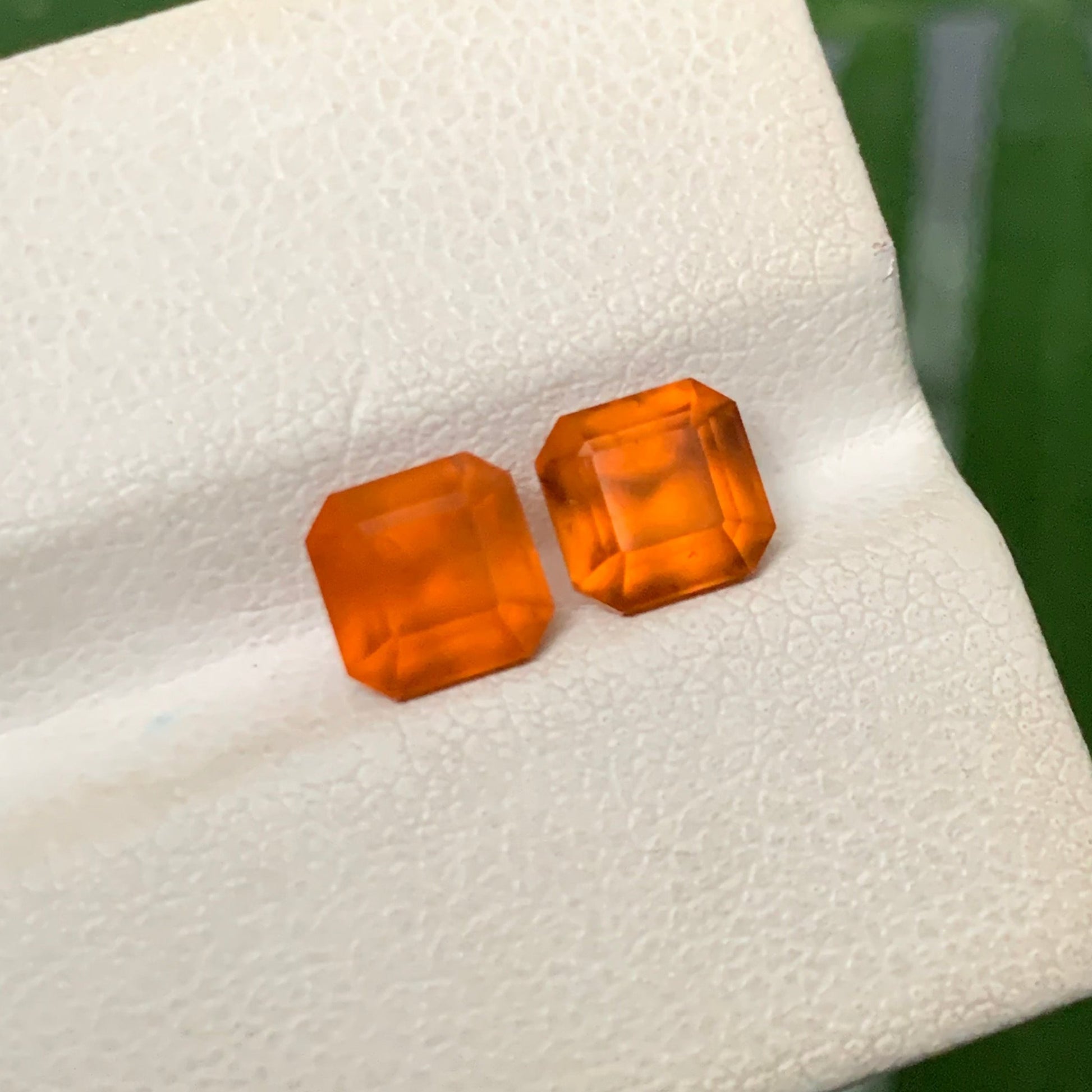 Onestep Gems Asscher Cut Garnet Earrings