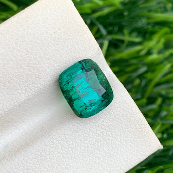 Onestep Gems Loose Bluish Green Tourmaline Cushion Shape Stone USA