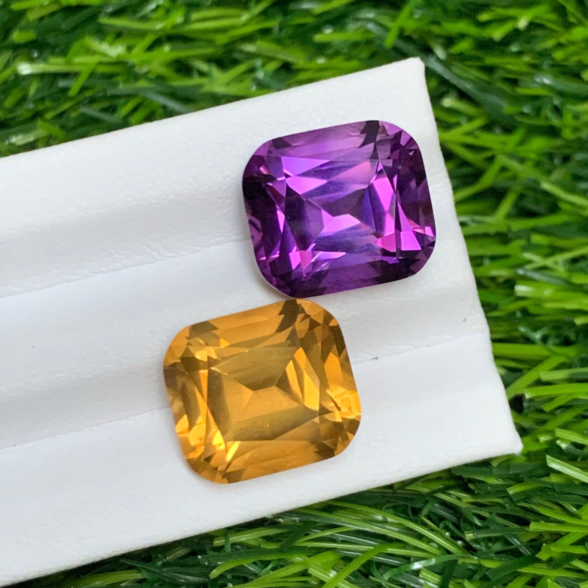 Onestep Gems Natural Citrine Amethyst Pair