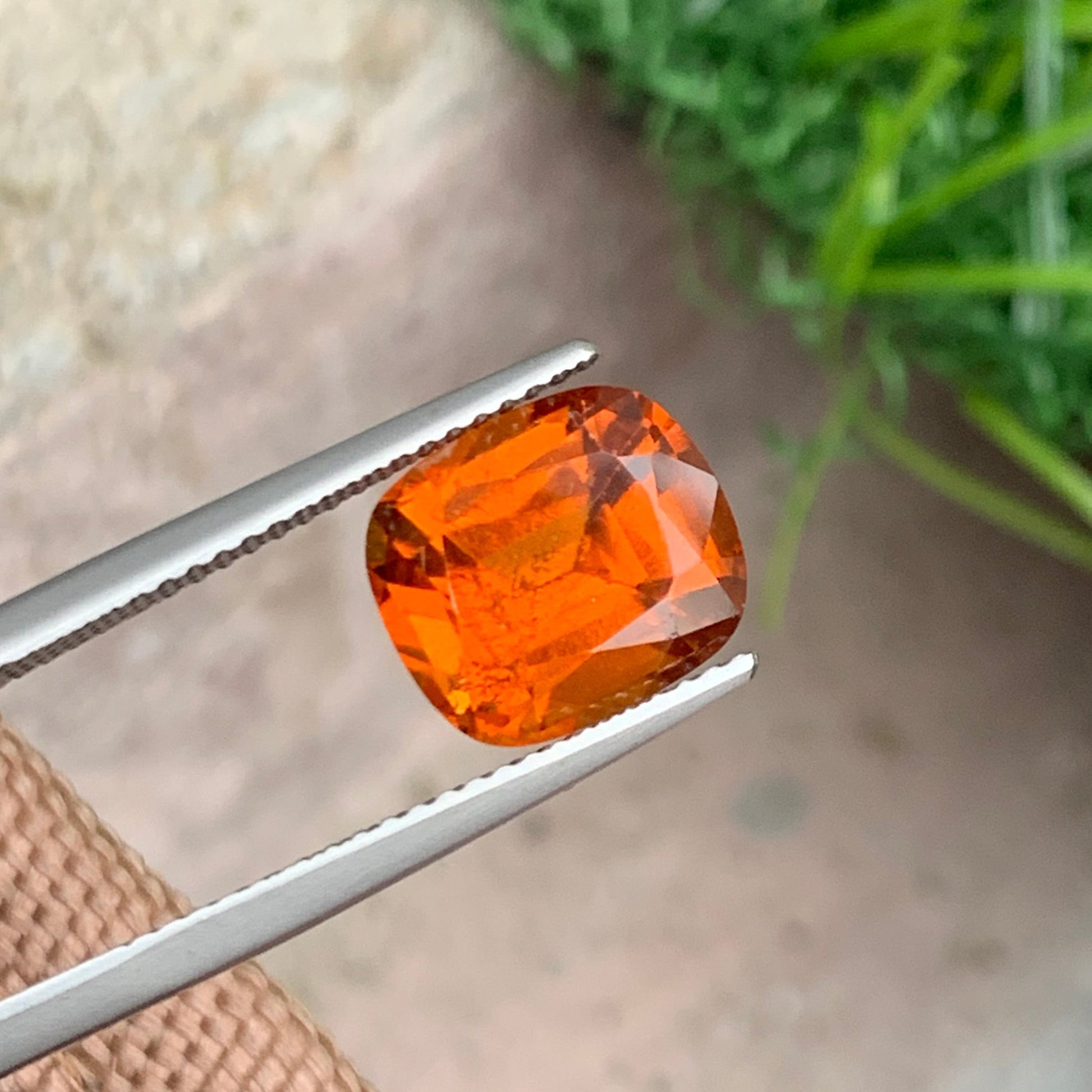 Orange Cushion Cut Gemstone