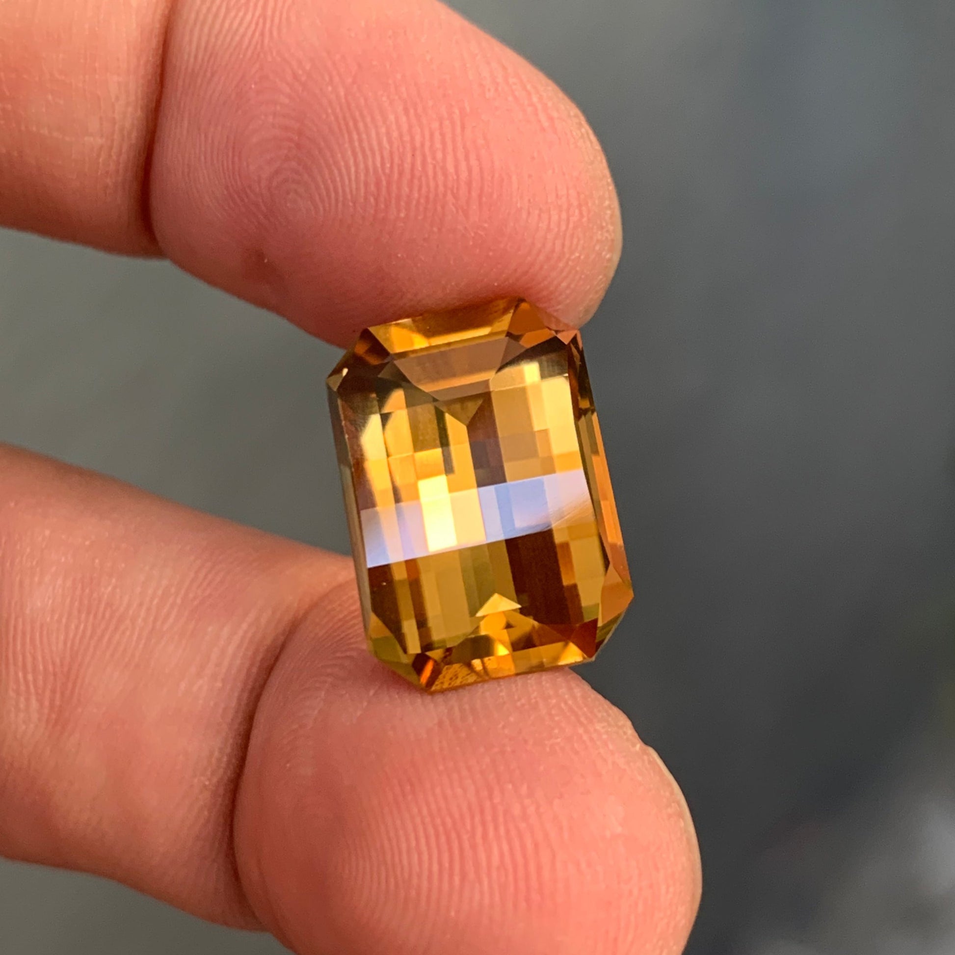 Orange Pixel Cut Citrine Gemstone Brazil
