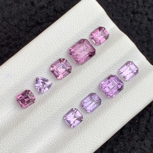 Pink Purple Spine lot
Pink Purple Spine jewelry
Natural pink purple spinel lot 5.95 carat mixed shapes gemstones
Pink purple spinel from Tanzania, multiple stones