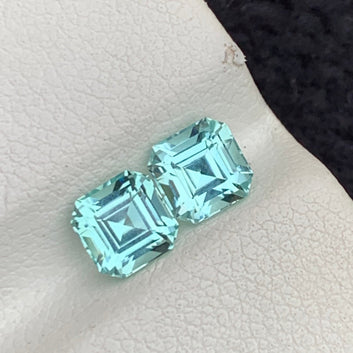 Matched Tourmaline stones for earrings
Eye-clean Asscher cut Tourmaline gemstones