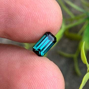 0.95 carats dark bluish green tourmaline gemstone emerald cut
natural Afghan bluish green tourmaline 0.95 carats