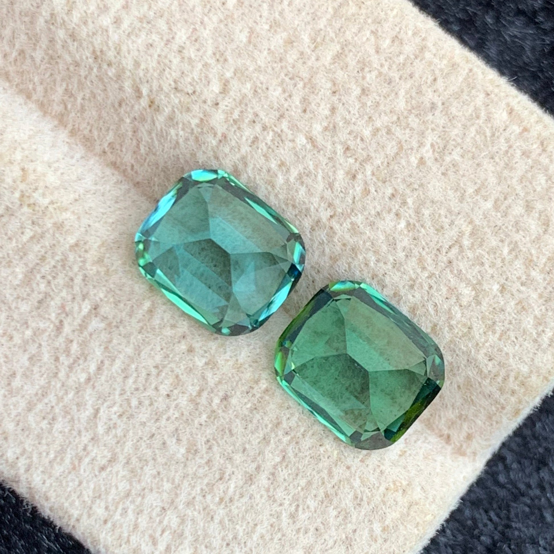 Rare 4.24 carats Lagoon Tourmaline pair for custom earrings
Genuine Lagoon Tourmaline cushion cut gemstones from Afghanistan