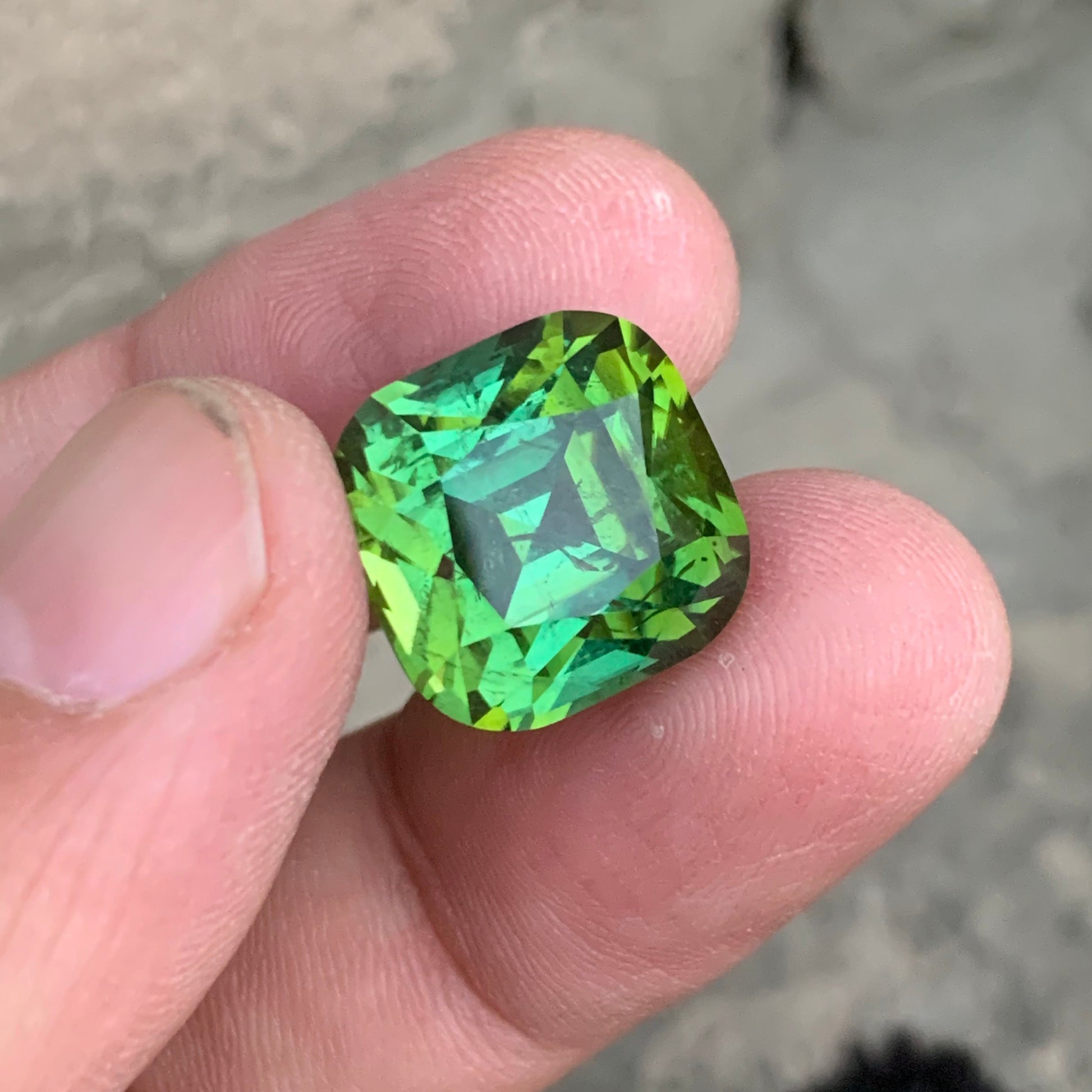 Rare Afghan Cushion Cut Tourmaline Gemstone Close Up
Investment Quality Natural Bluish Green Tourmaline