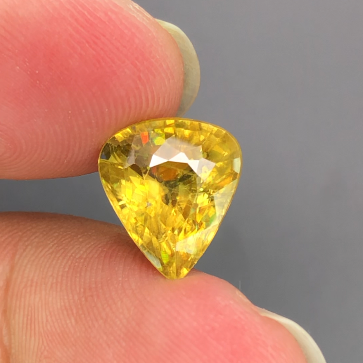 Rare Sphene Pear Cut Gemstone for Jewelry