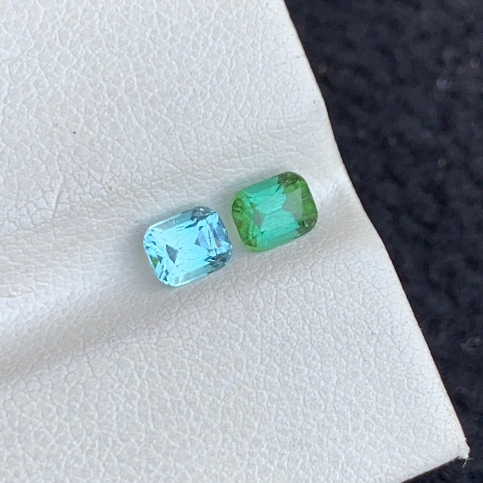 Reverse tourmaline pair side profile showing inverted pavilion