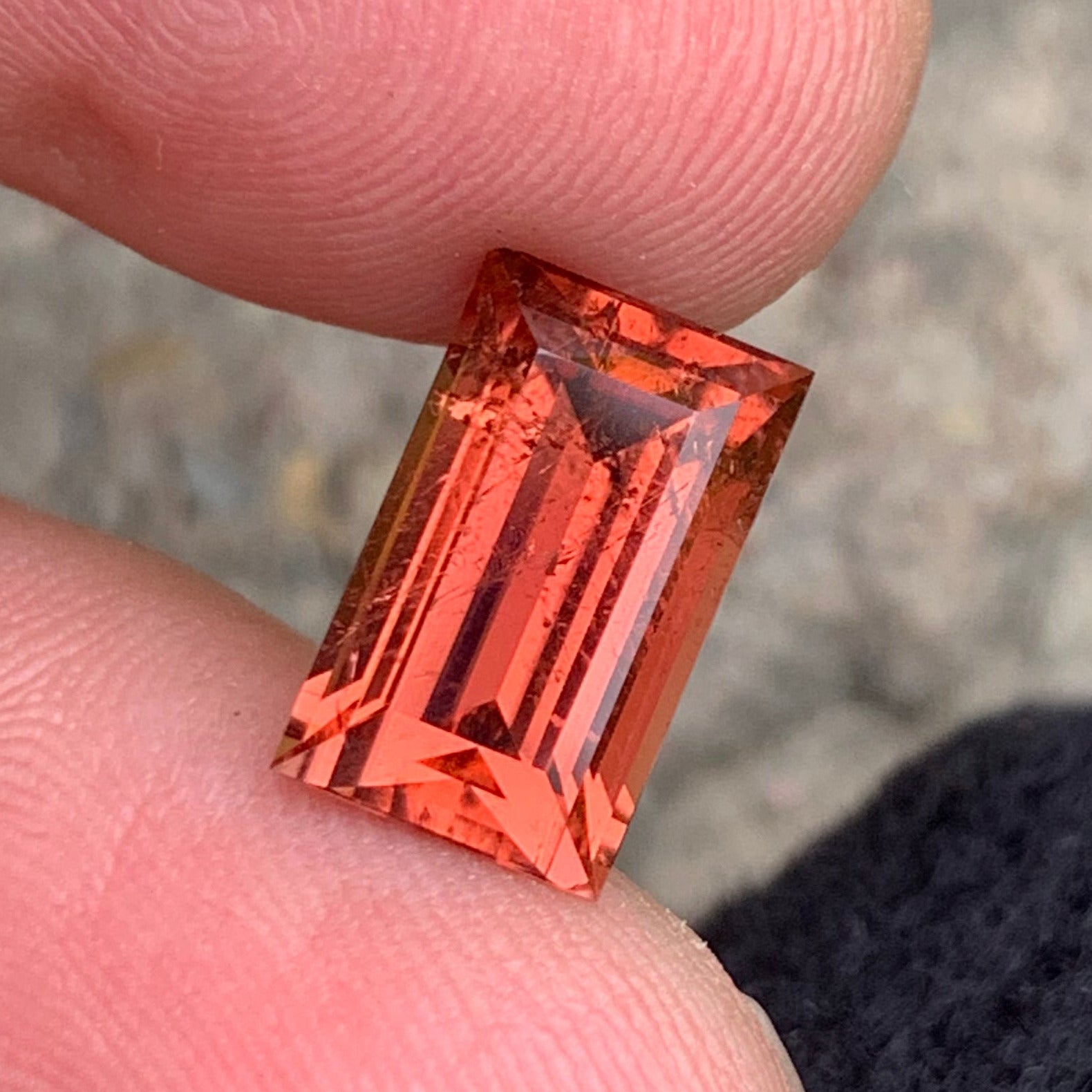 Natural peach gemstone

SI clarity tourmaline

Art deco baguette gem