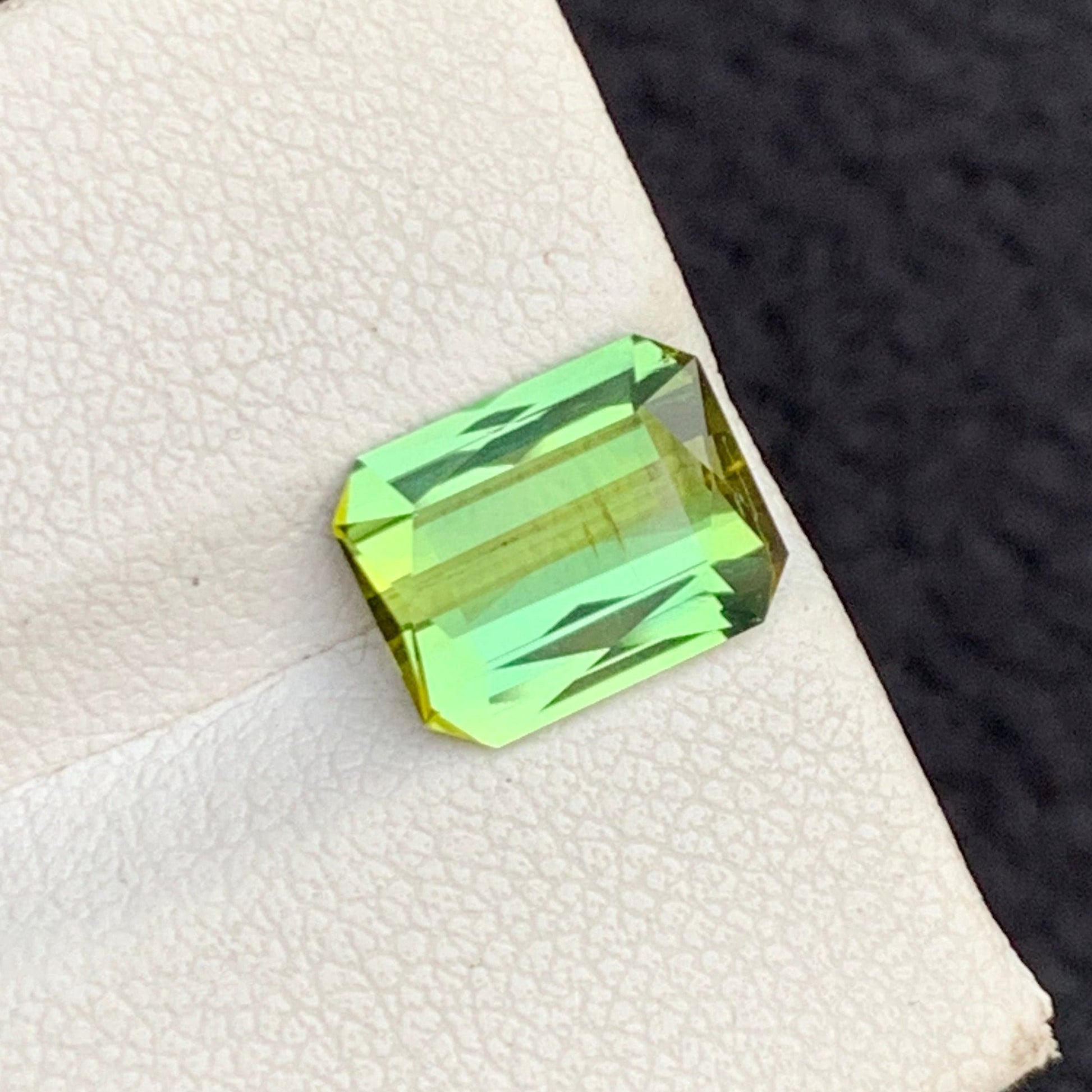 Scissor Cut Yellow Green Tourmaline Close-Up