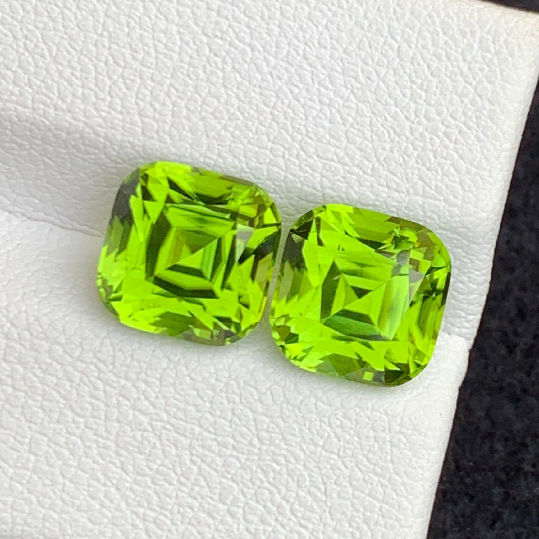 August birthstone peridot pair
Untreated green peridot gemstones