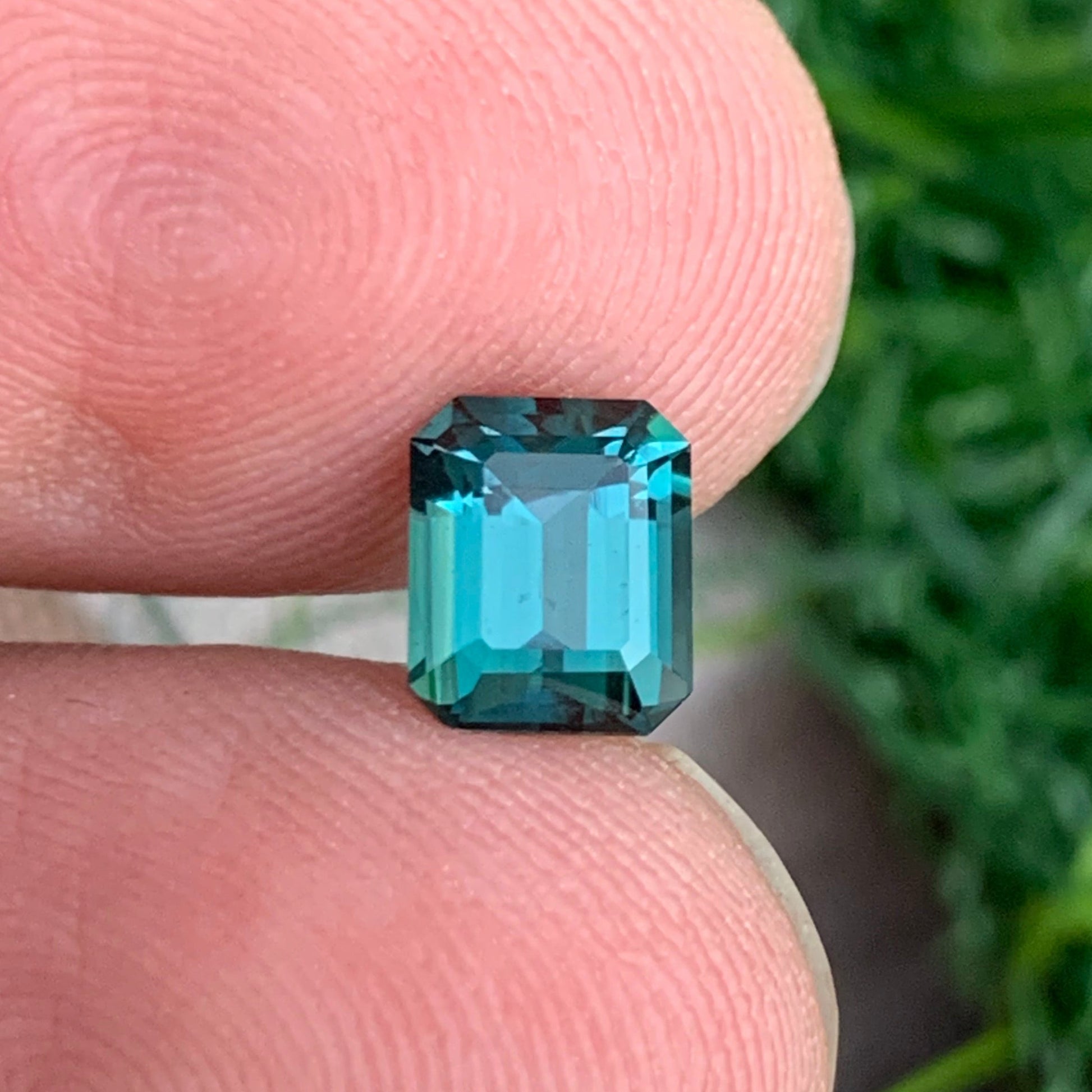 Teal Blue Tourmaline Emerald Cut Loose Stone USA
