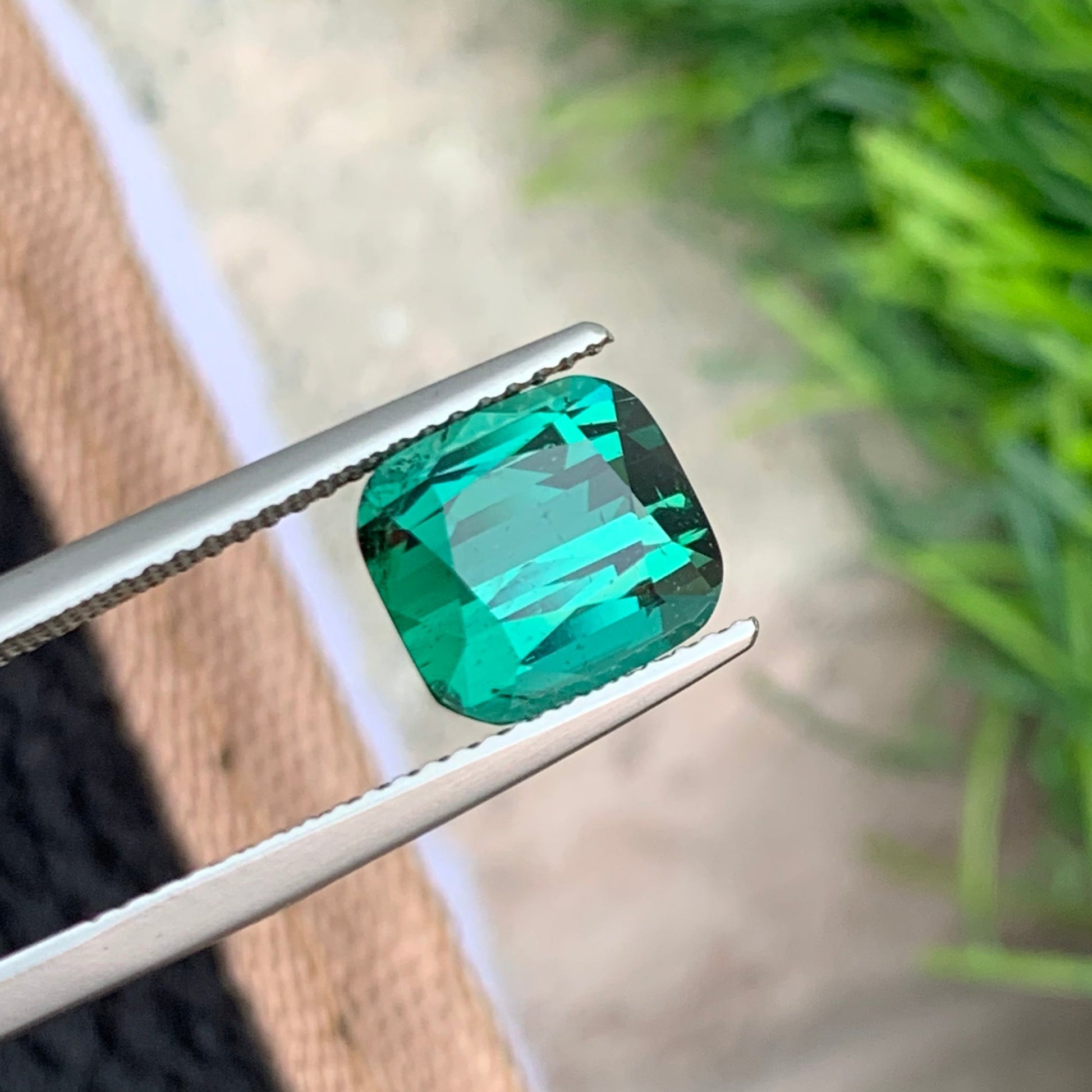Untreated Afghan Green Tourmaline Cushion Cut