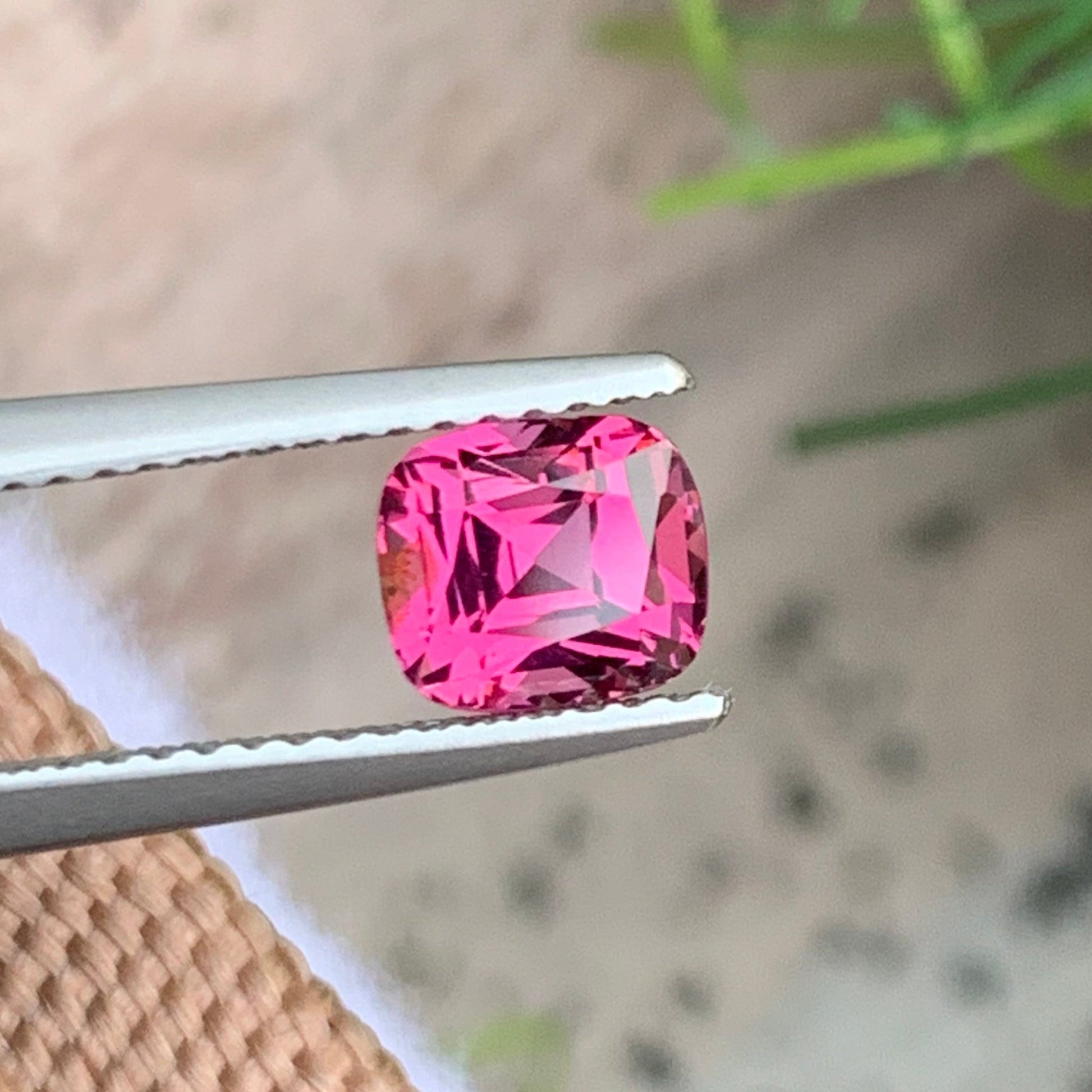 Untreated Afghan Hot Pink Tourmaline Cushion Cut