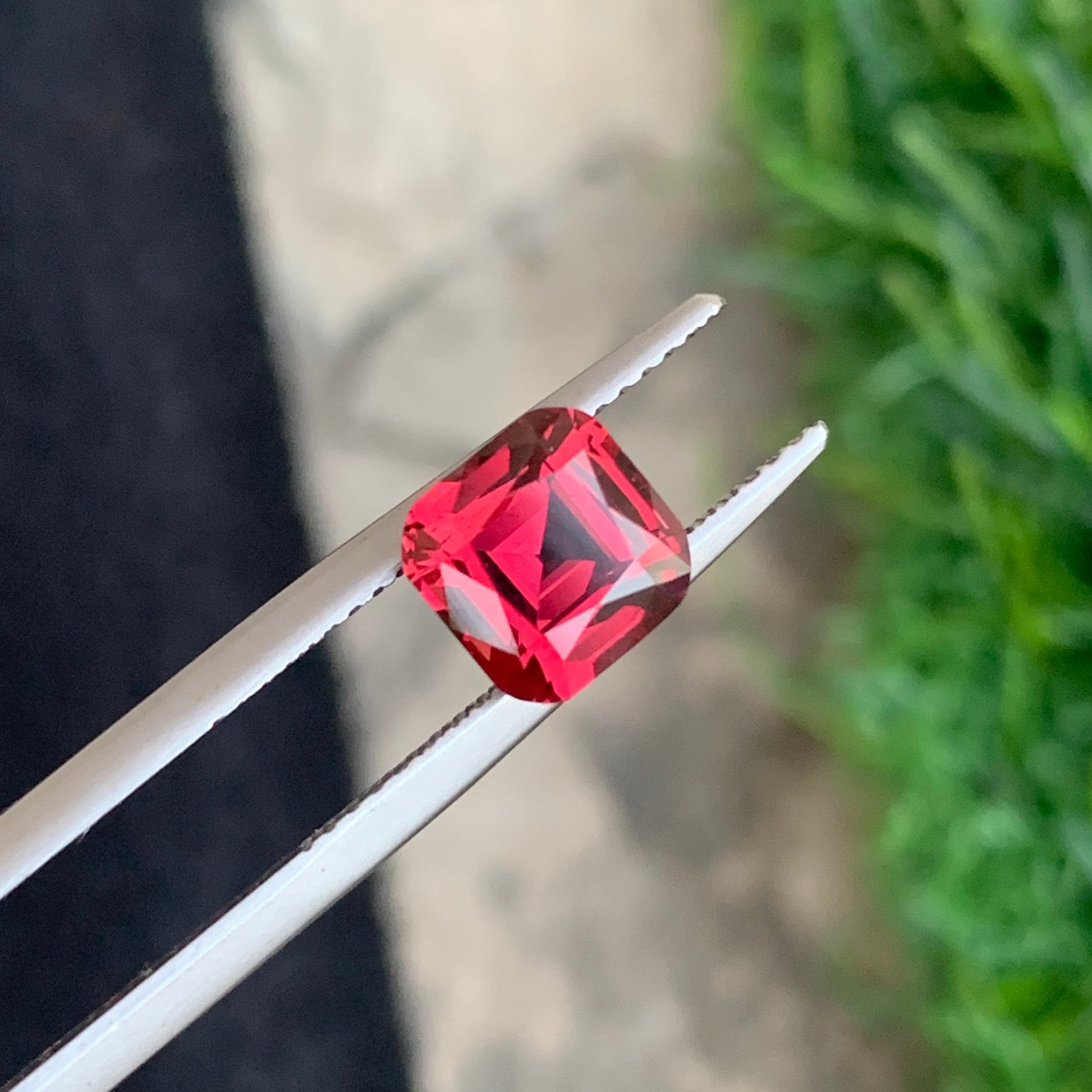 Untreated Pinkish Red Garnet Cushion Shape