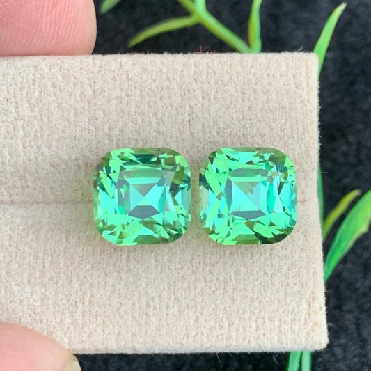 Apple Green Tourmaline 
Apple Green Tourmaline pair